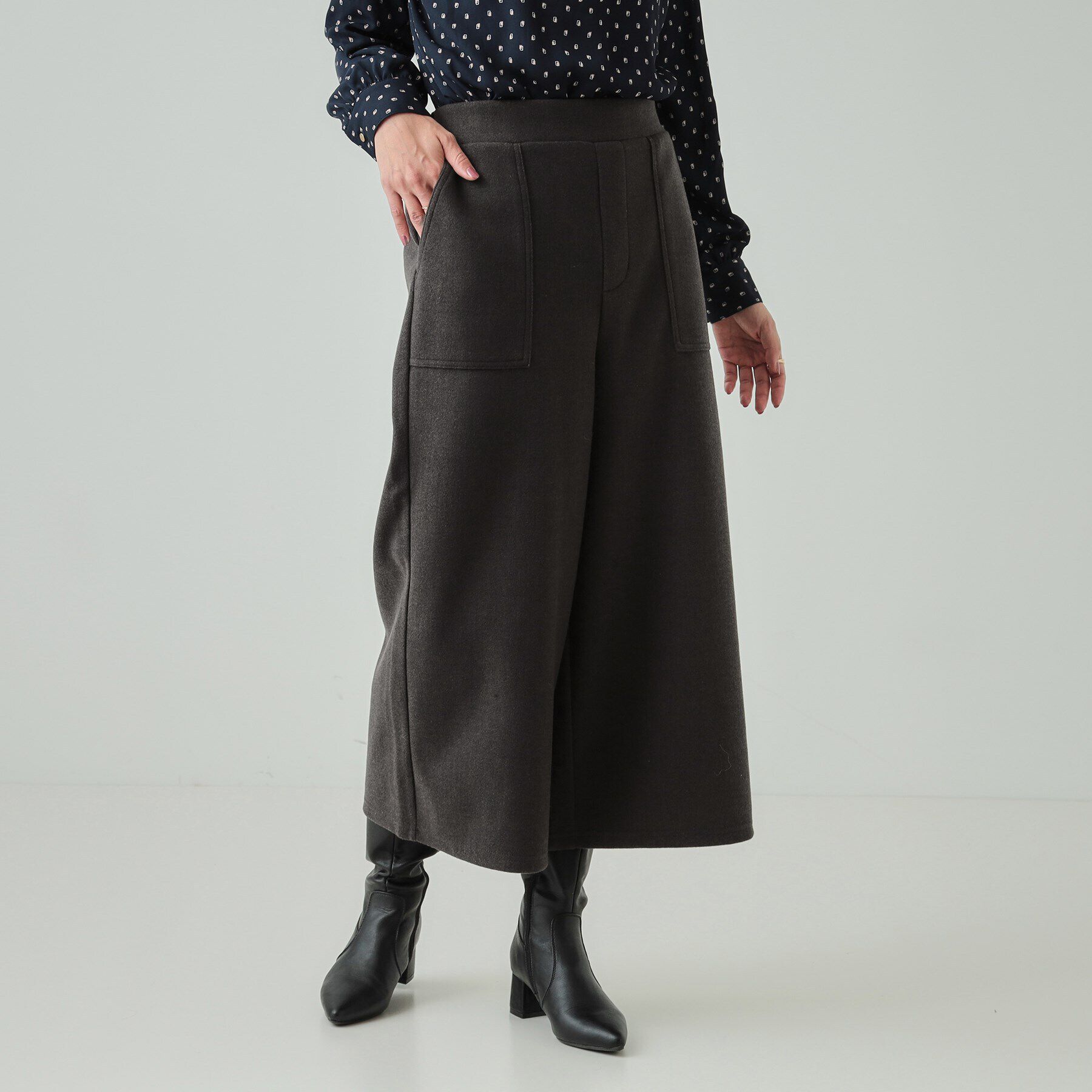 SHOO･LA･RUE「【あったか】きれいめ ベイカーガウチョパンツ」|その他|