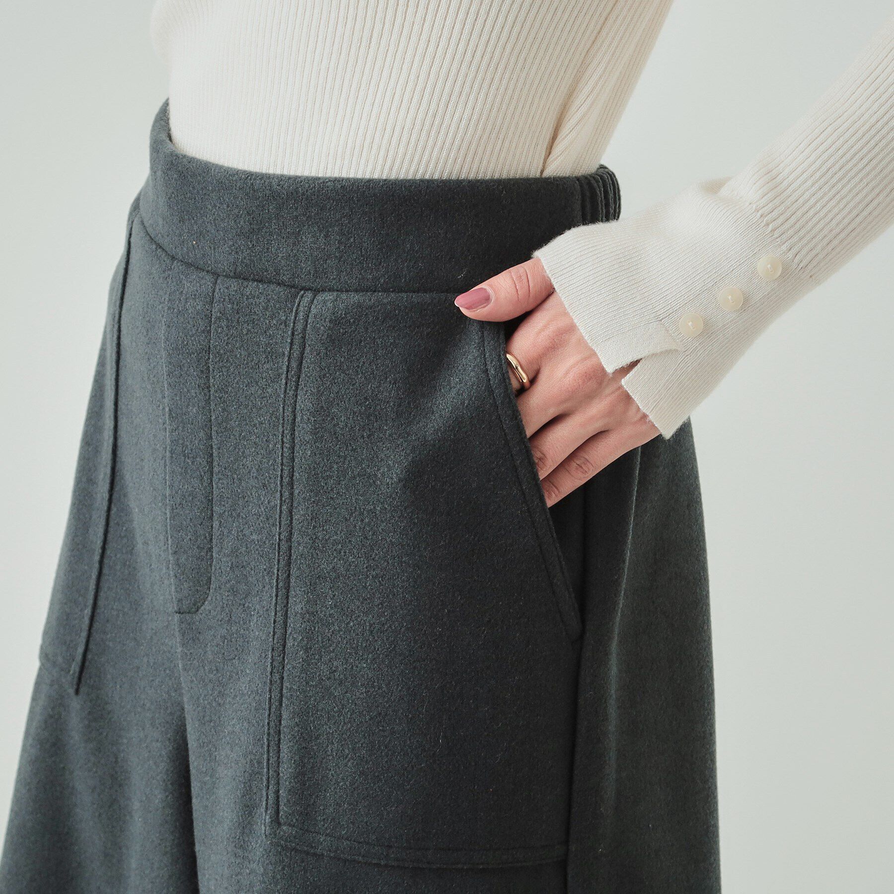 SHOO･LA･RUE「【あったか】きれいめ ベイカーガウチョパンツ」|その他|