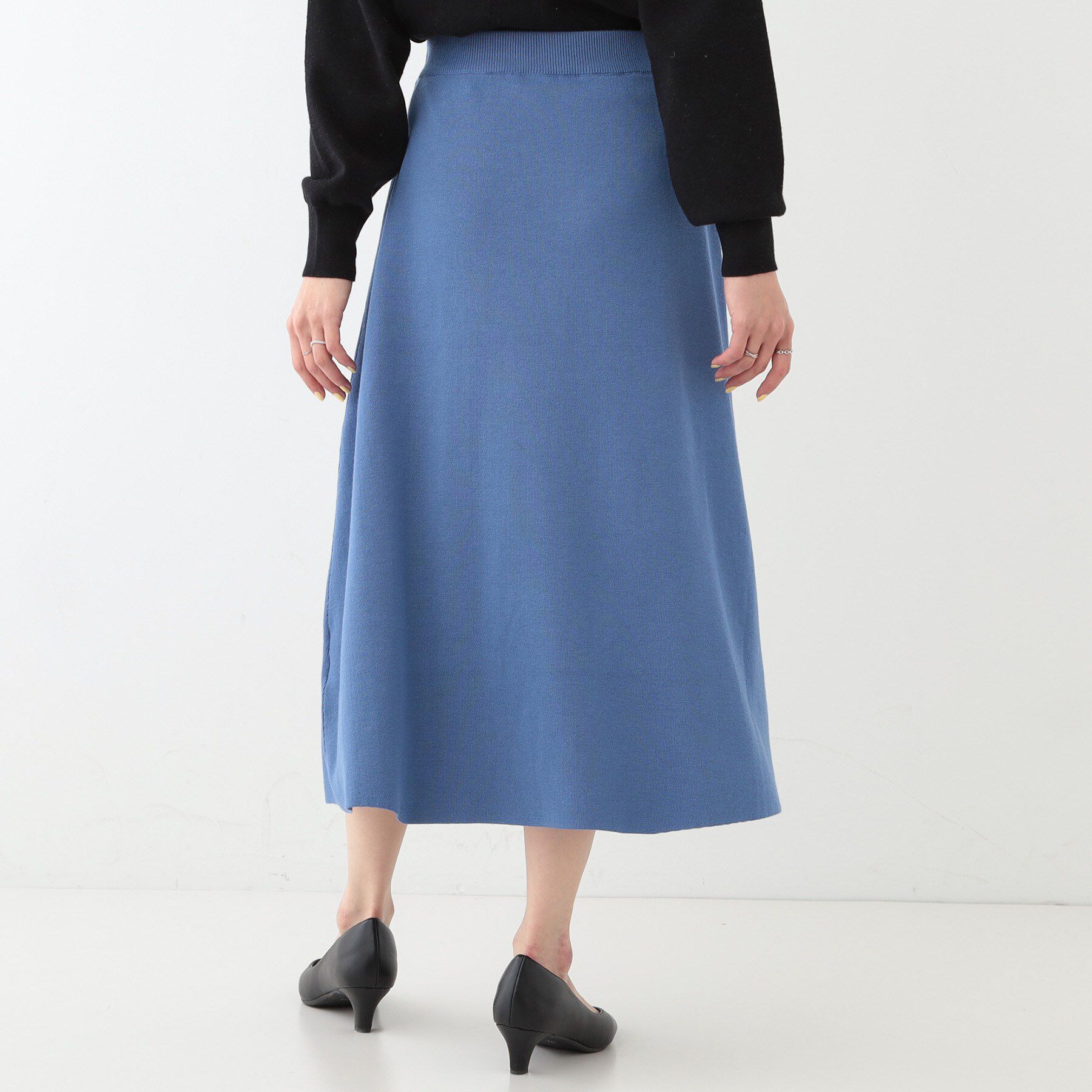 SHOO･LA･RUE「【セットアップ可/S-LL】大人上品に揺れる ニットフレアスカート」|スカート|