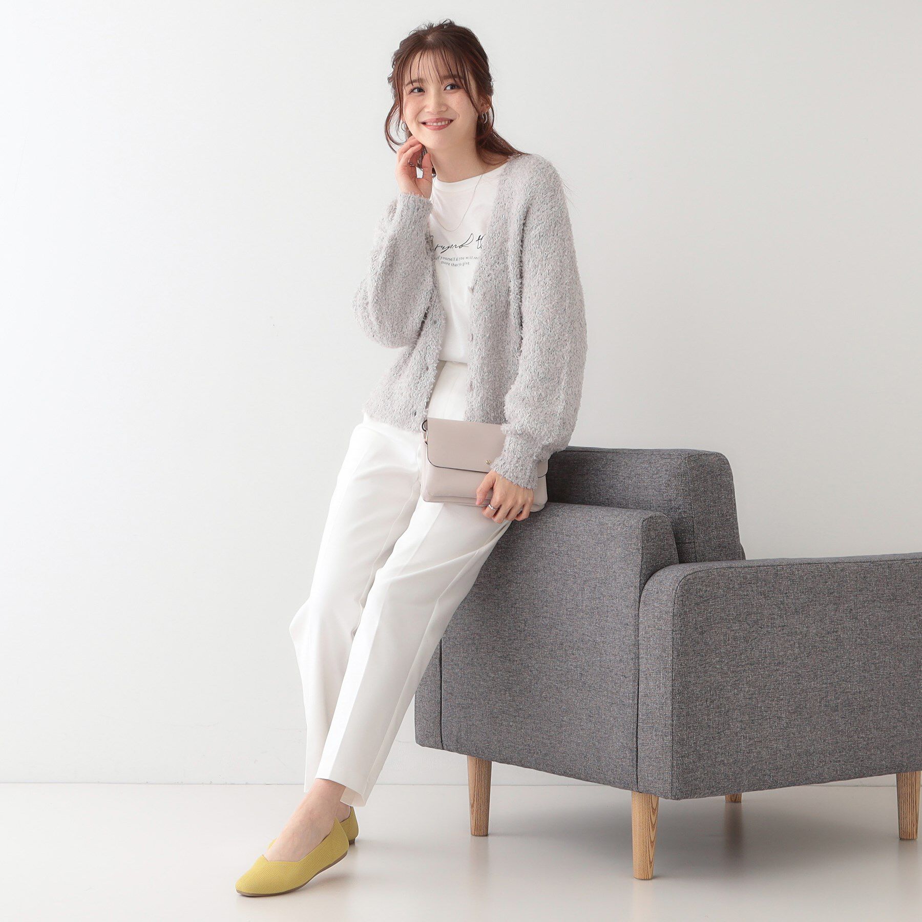 SHOO･LA･RUE「【S-LL】ふわふわ軽やかラメニットカーディガン」|カーディガン|