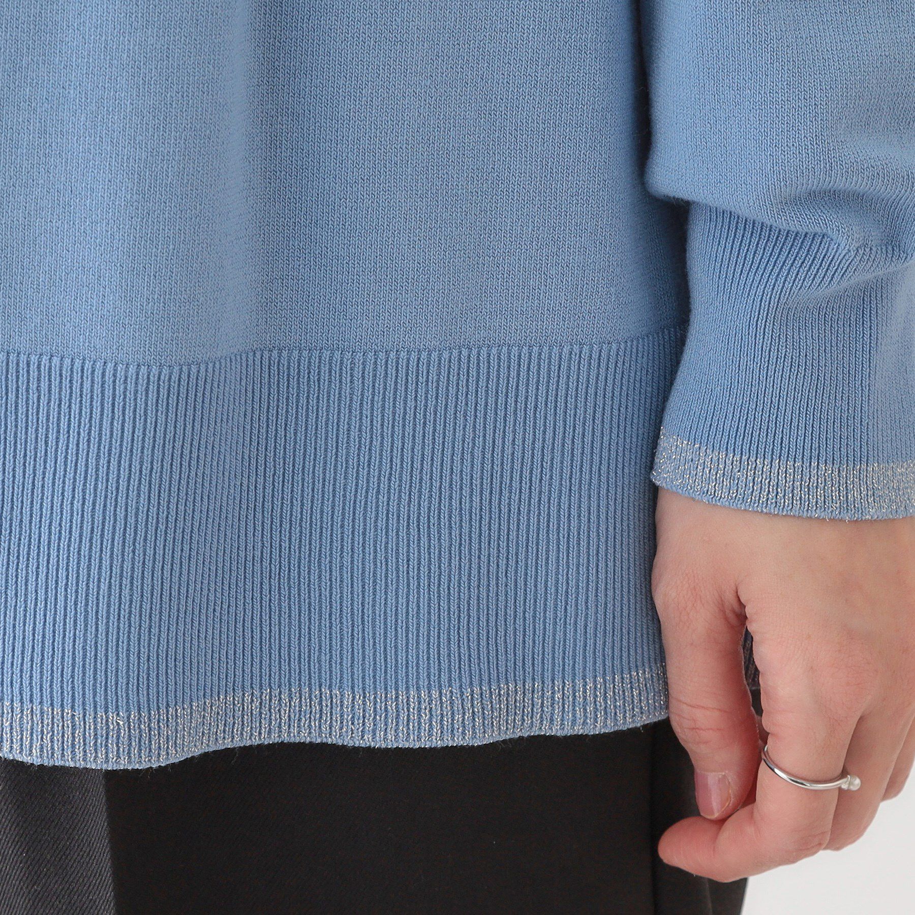 SHOO･LA･RUE「【S-LL】リブのラメが華やかな トッパー ニットカーディガン」|カーディガン|