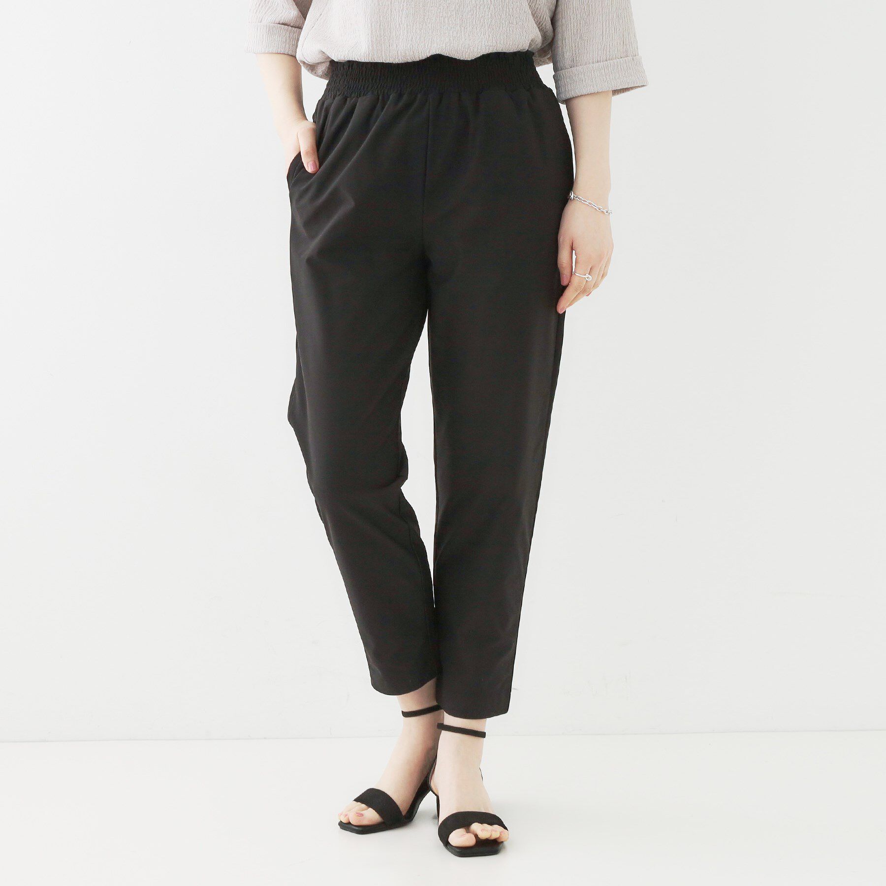 SHOO･LA･RUE「【洗える/S-LL/ひんやり】さらっとしたタッチが癖になる ストレッチテーパードパンツ」|その他|