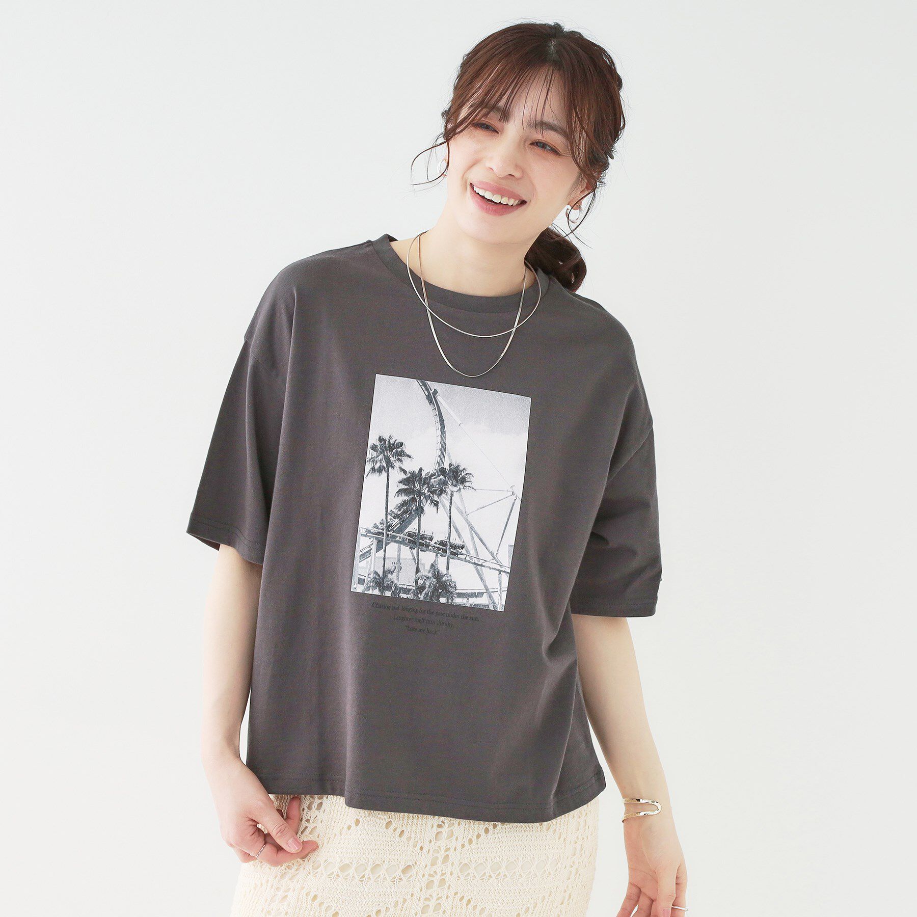 SHOO･LA･RUE「【選べる4柄】コットンプリントロゴTシャツ」|Tシャツ・カットソー|