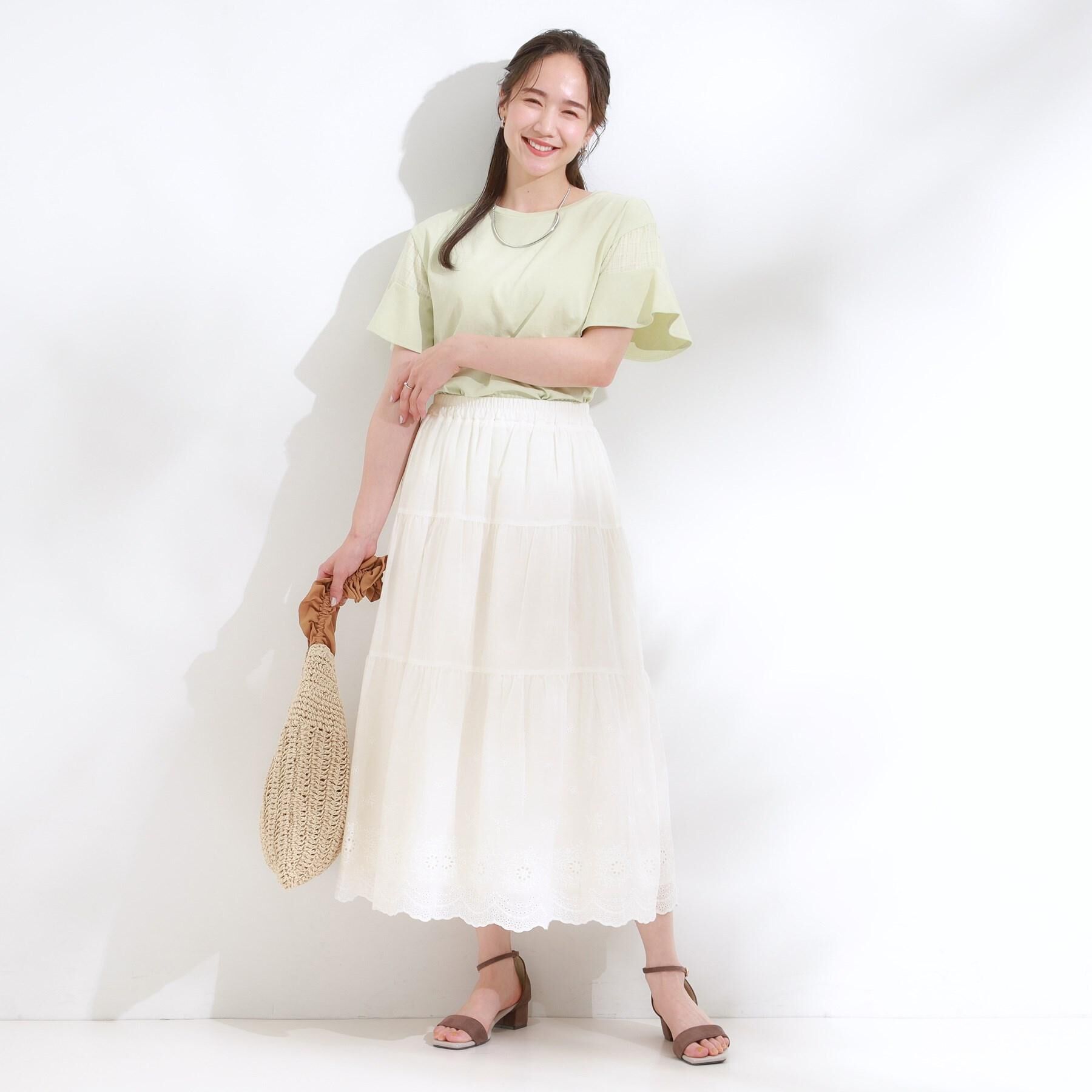 SHOO･LA･RUE「【ひんやり/プチプラ】女性らしさ溢れる お袖シアーフリルトップス」|Tシャツ・カットソー|