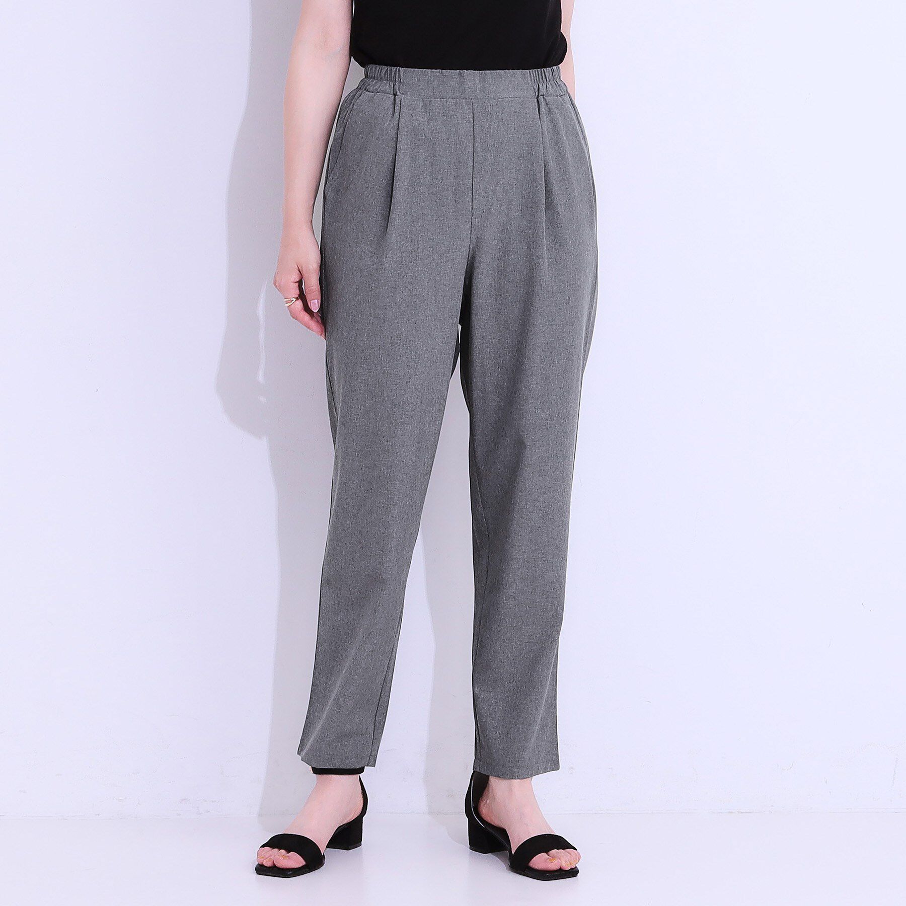 SHOO･LA･RUE「【SS-3L/ひんやり/吸水速乾/UV】軽量でさらりと穿ける テーパードパンツ」|その他|