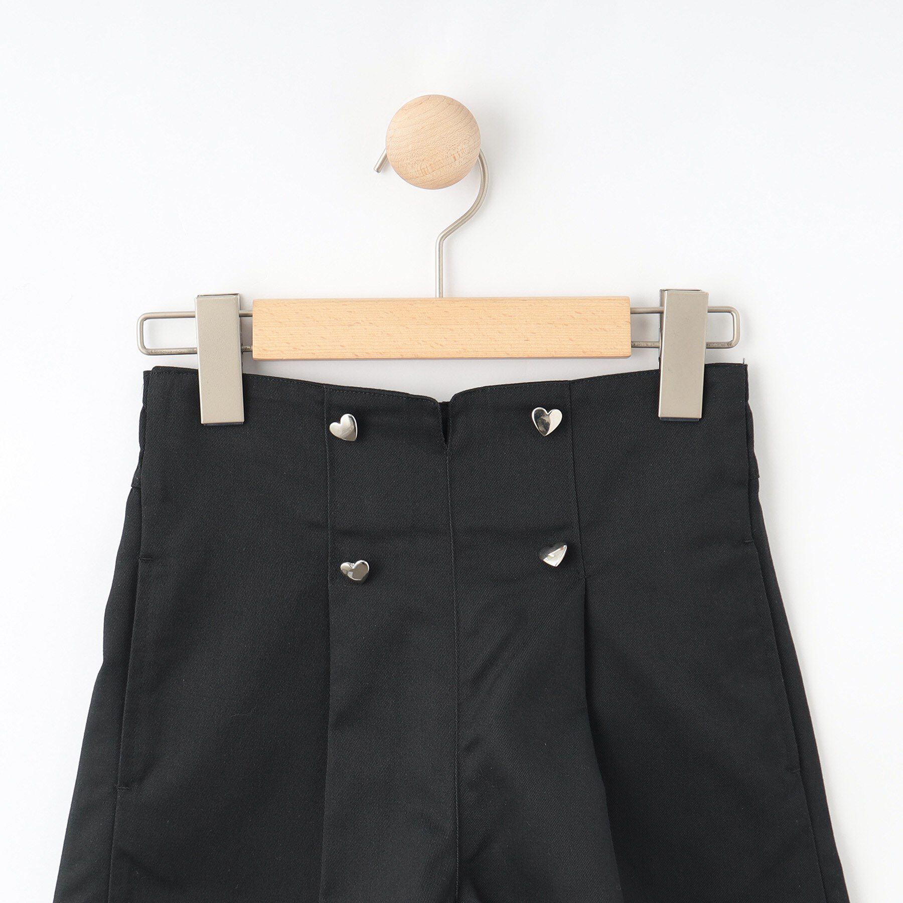 SHOO･LA･RUE「【130-150cm】ハートモチーフに心ときめく ハイウエストショートパンツ」|キュロット|