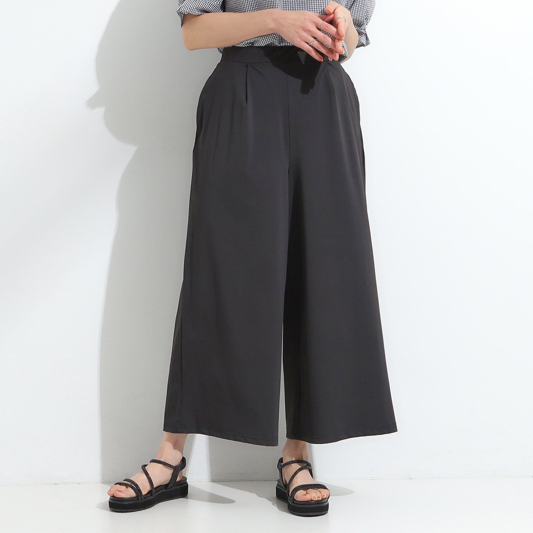 SHOO･LA･RUE「【S-LL/ひんやり】さらさらストレッチ ガウチョパンツ」|その他|