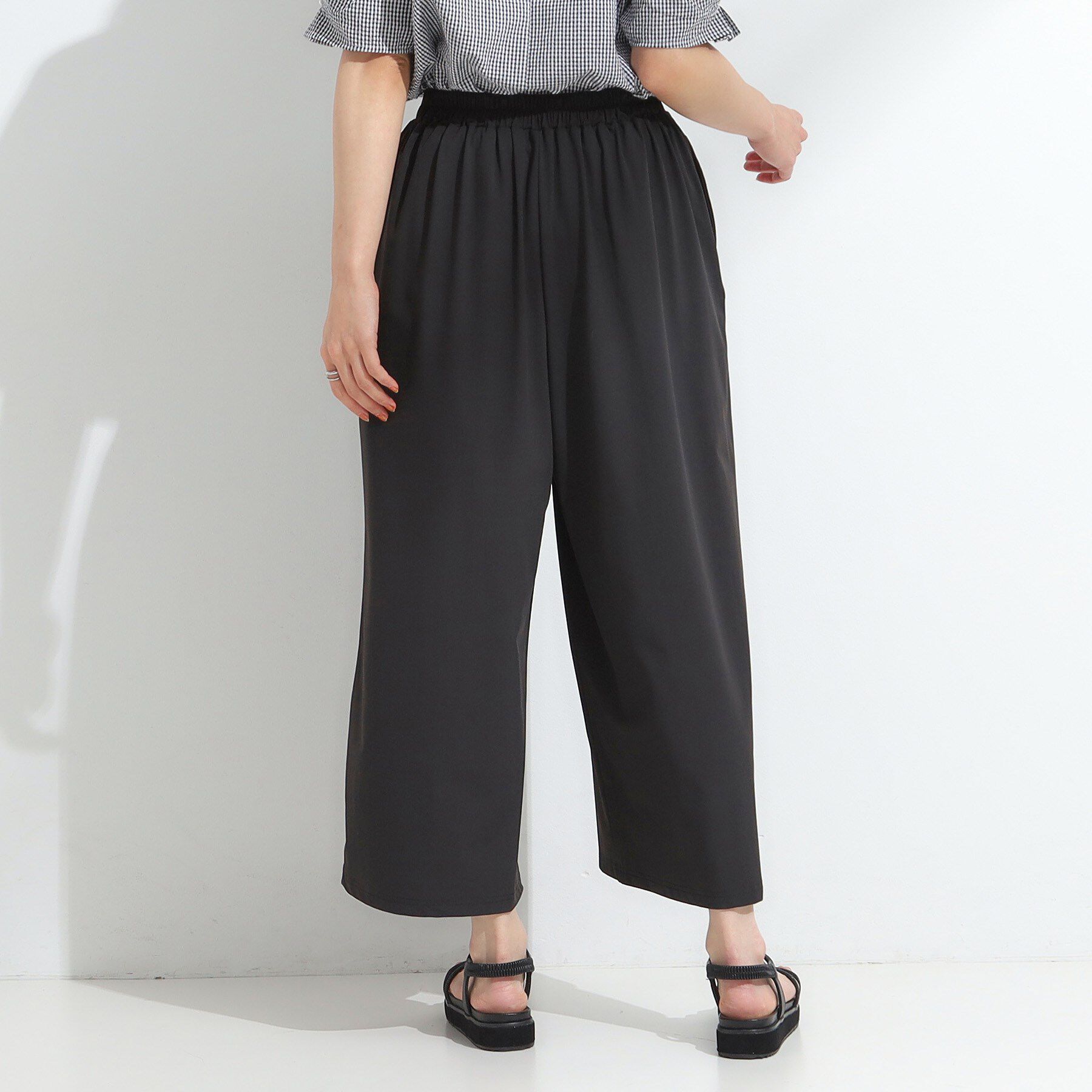 SHOO･LA･RUE「【S-LL/ひんやり】さらさらストレッチ ガウチョパンツ」|その他|