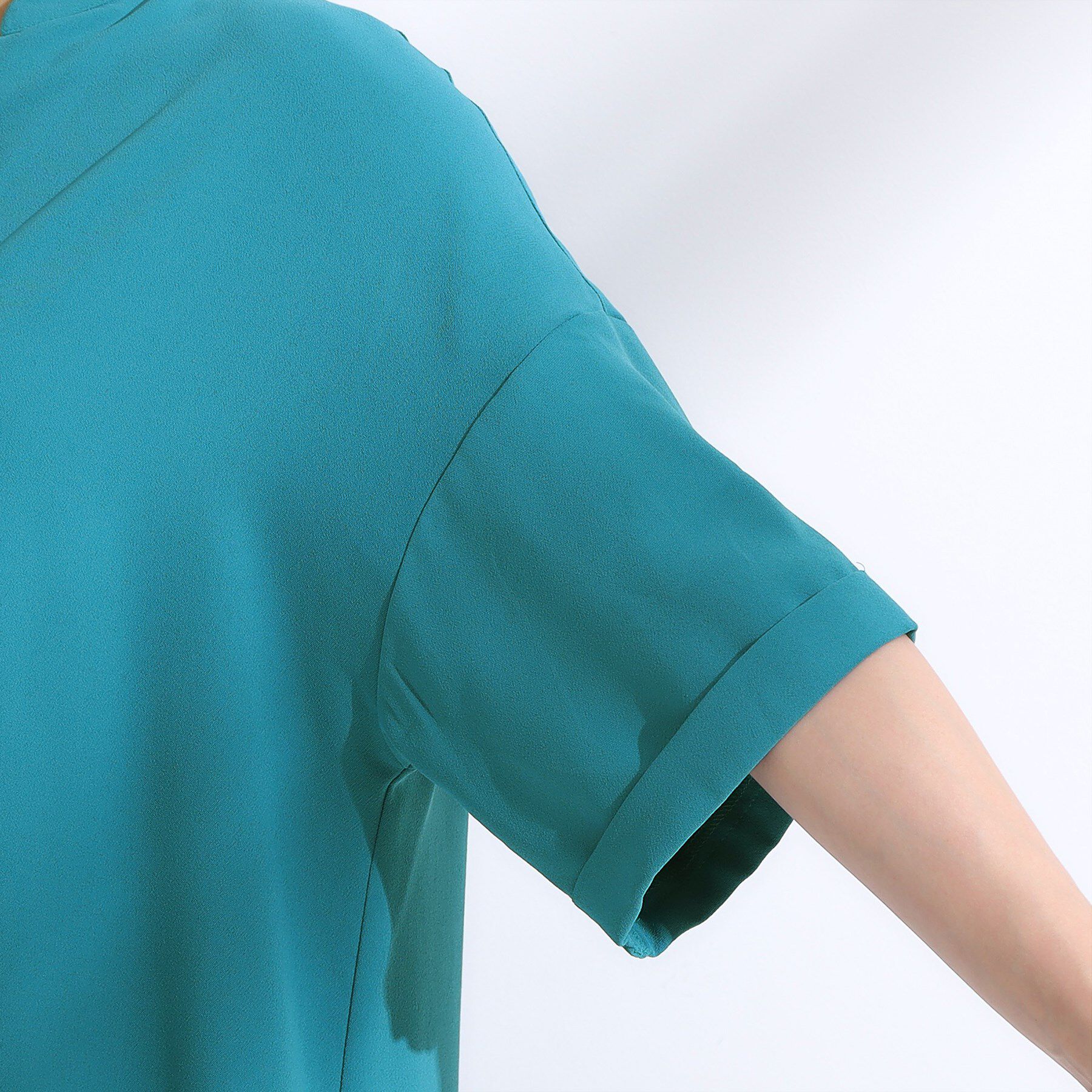 SHOO･LA･RUE「【洗える/S-LL/洗濯後しわになりにくい】バックレースアップチュニック」|チュニック|