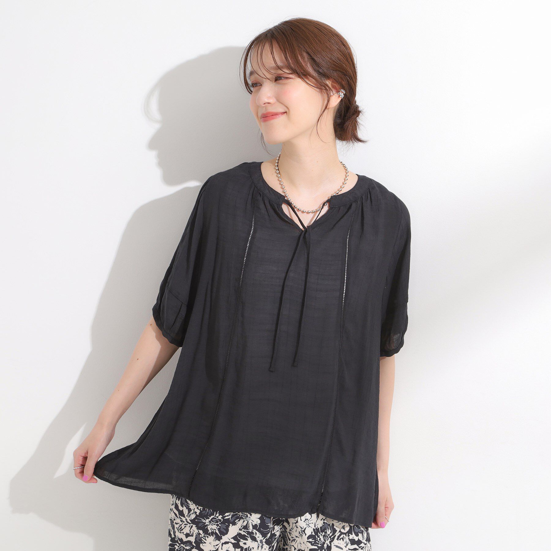 SHOO･LA･RUE「【S-LL/2点セット】リボン使いがアクセント はしごレースブラウス＋タンクトップ」|その他|