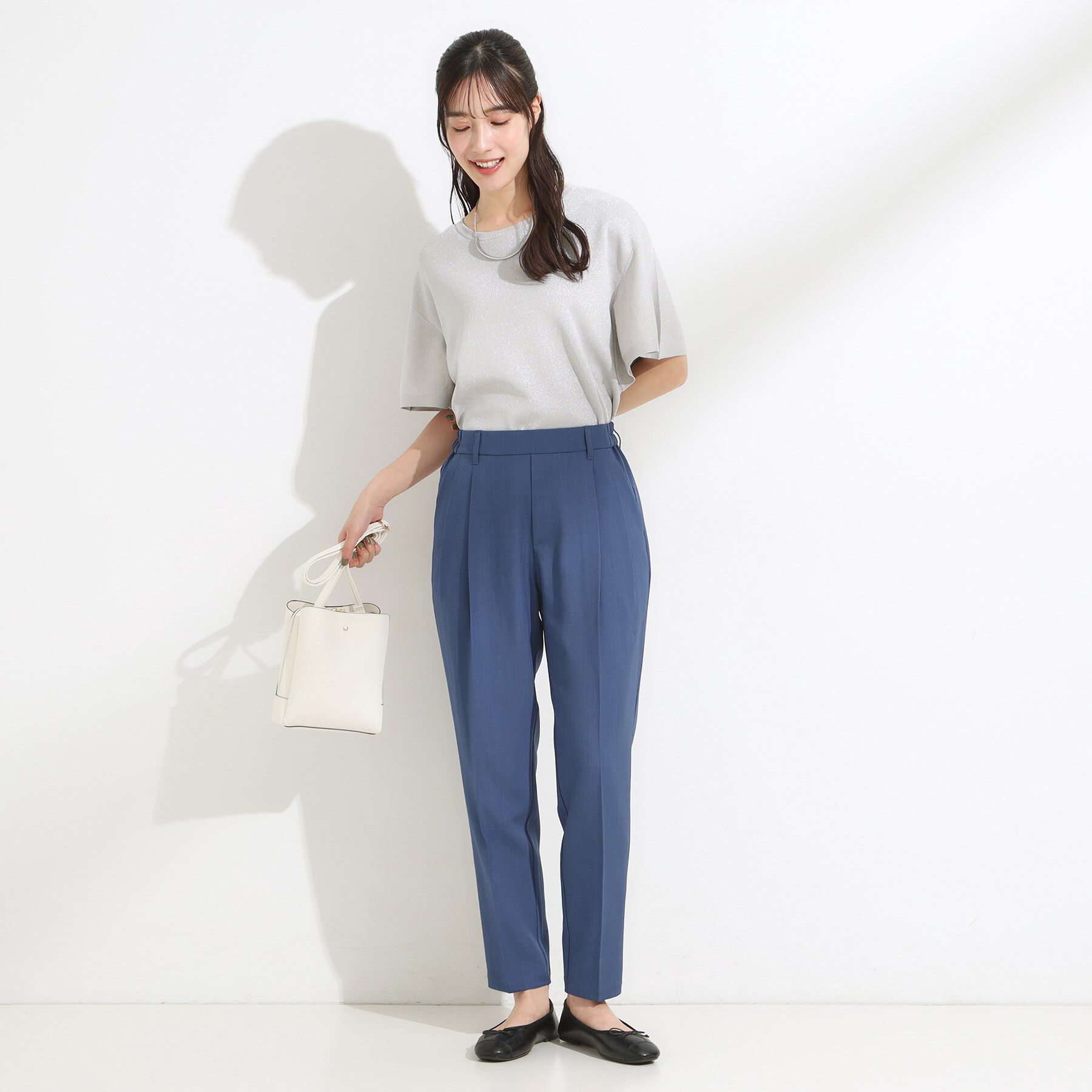 SHOO･LA･RUE「【洗濯機可】きれいめにもカジュアルにも 麻調テーパードパンツ」|その他|