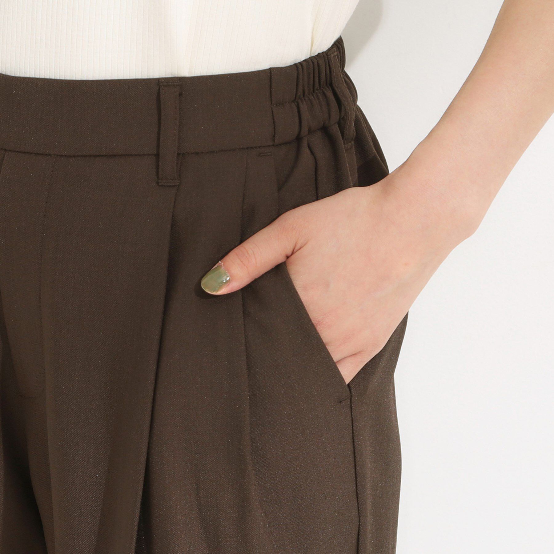 SHOO･LA･RUE「【洗濯機可】きれいめにもカジュアルにも 麻調テーパードパンツ」|その他|