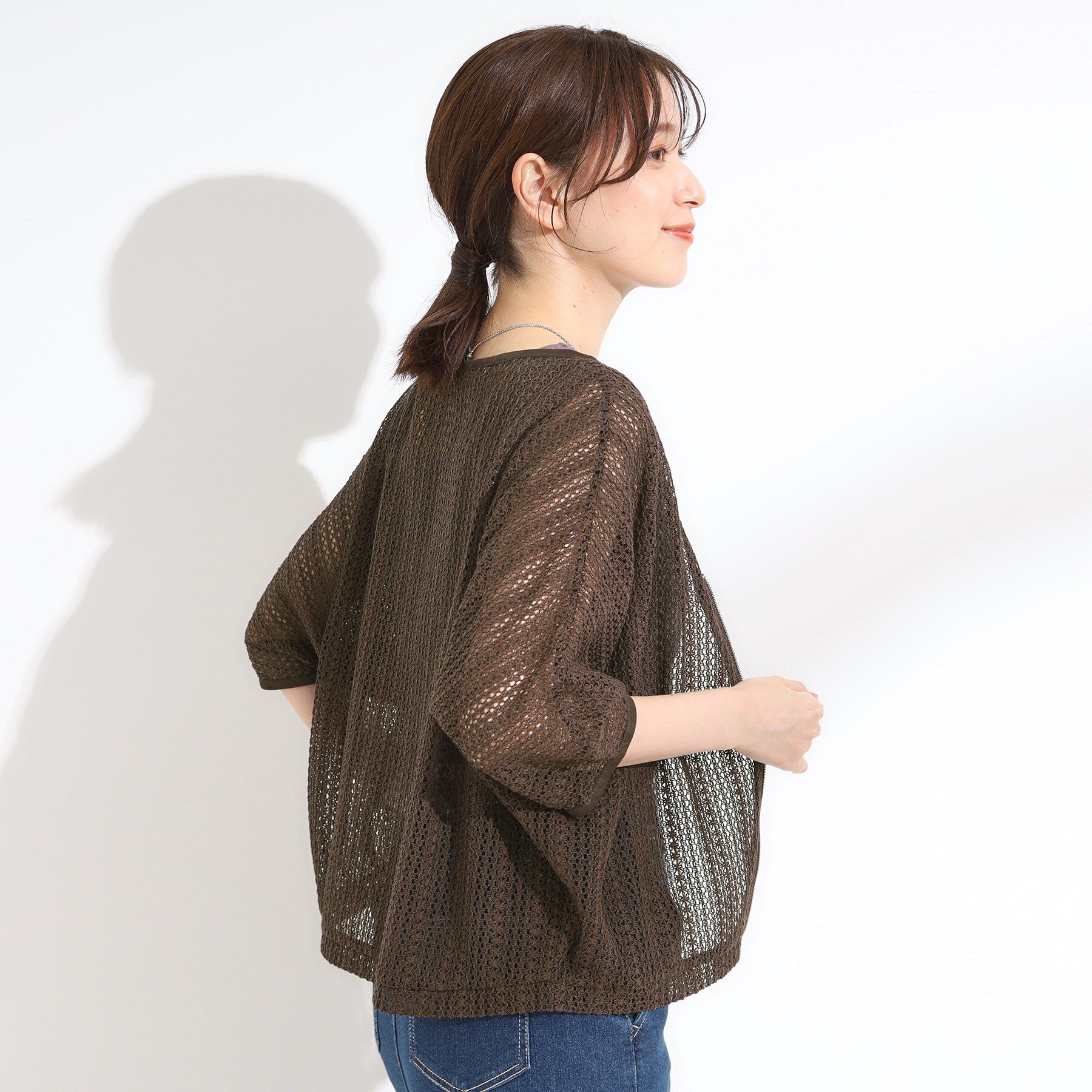 SHOO･LA･RUE「【洗える/S-LL】季節の変わり目に 透かし柄が涼やか ジップブルゾン」|ブルゾン・スタジャン|