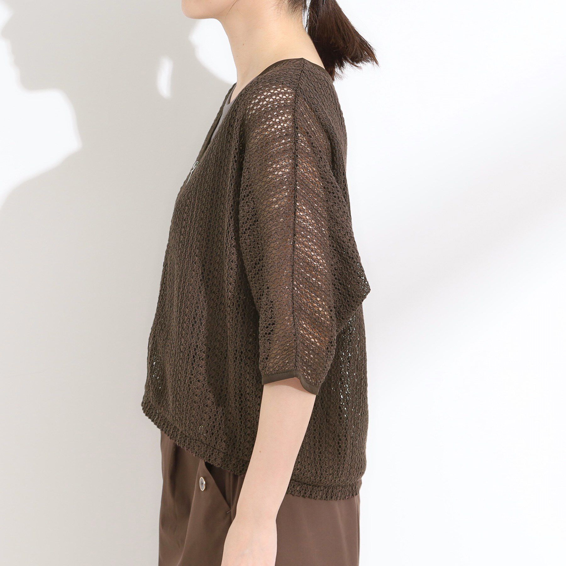 SHOO･LA･RUE「【洗える/S-LL】季節の変わり目に 透かし柄が涼やか ジップブルゾン」|ブルゾン・スタジャン|