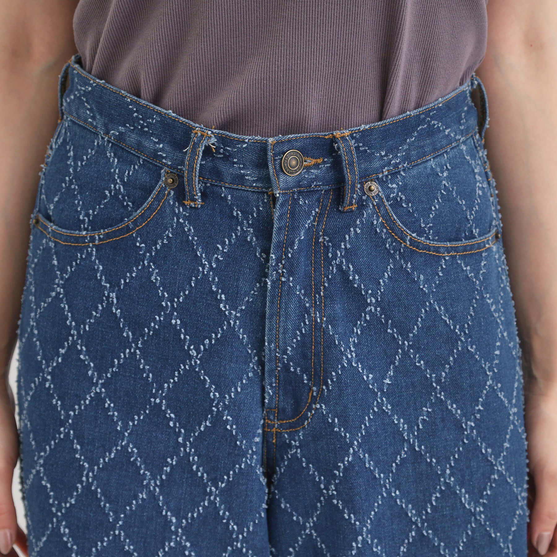 SHOO･LA･RUE「【S-LL】こなれ見え リボン付き アソートデニムワイドパンツ」|デニム|