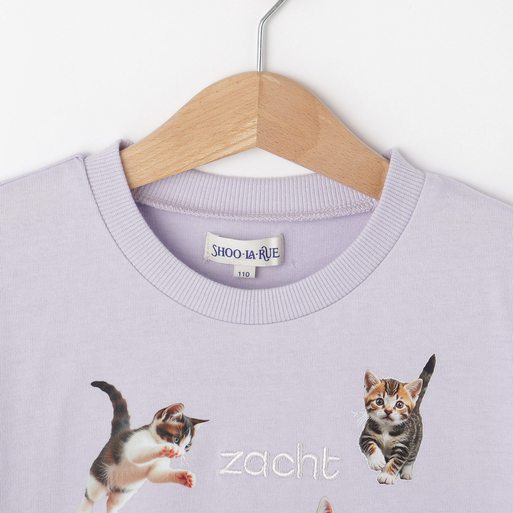 SHOO･LA･RUE「【100-150cm】刺繍ロゴ転写プリントGIRLSTシャツ」|Tシャツ・カットソー|