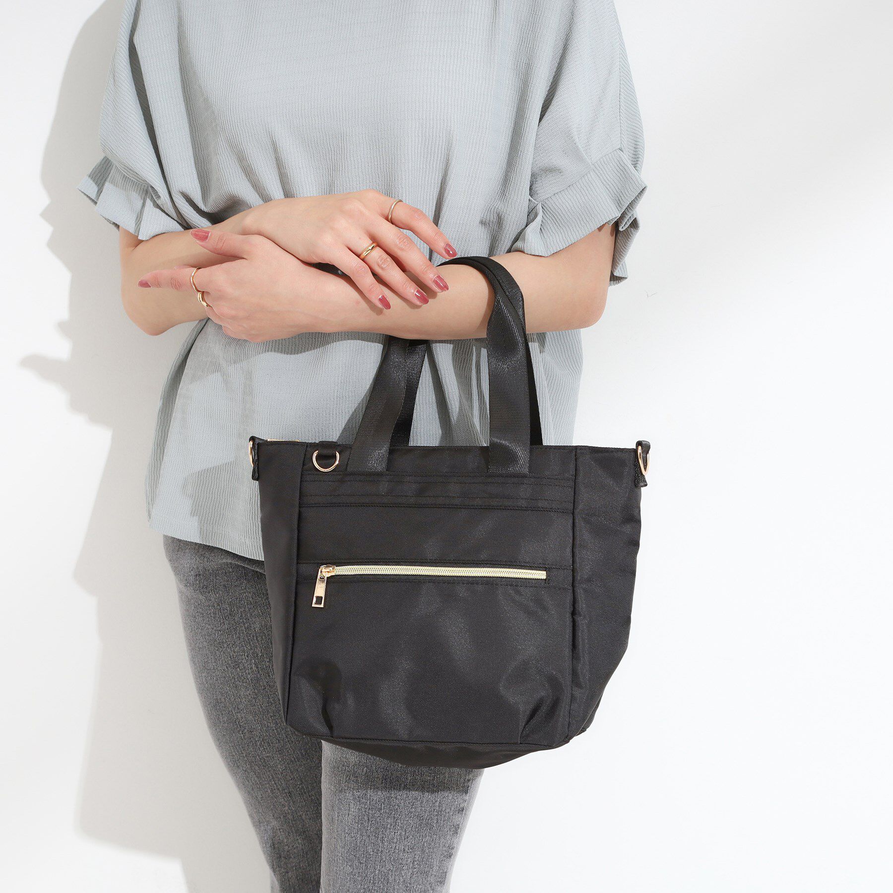 SHOO･LA･RUE「【撥水】フロントファスナーポケットトートバッグ【2WAY】」|トートバッグ|