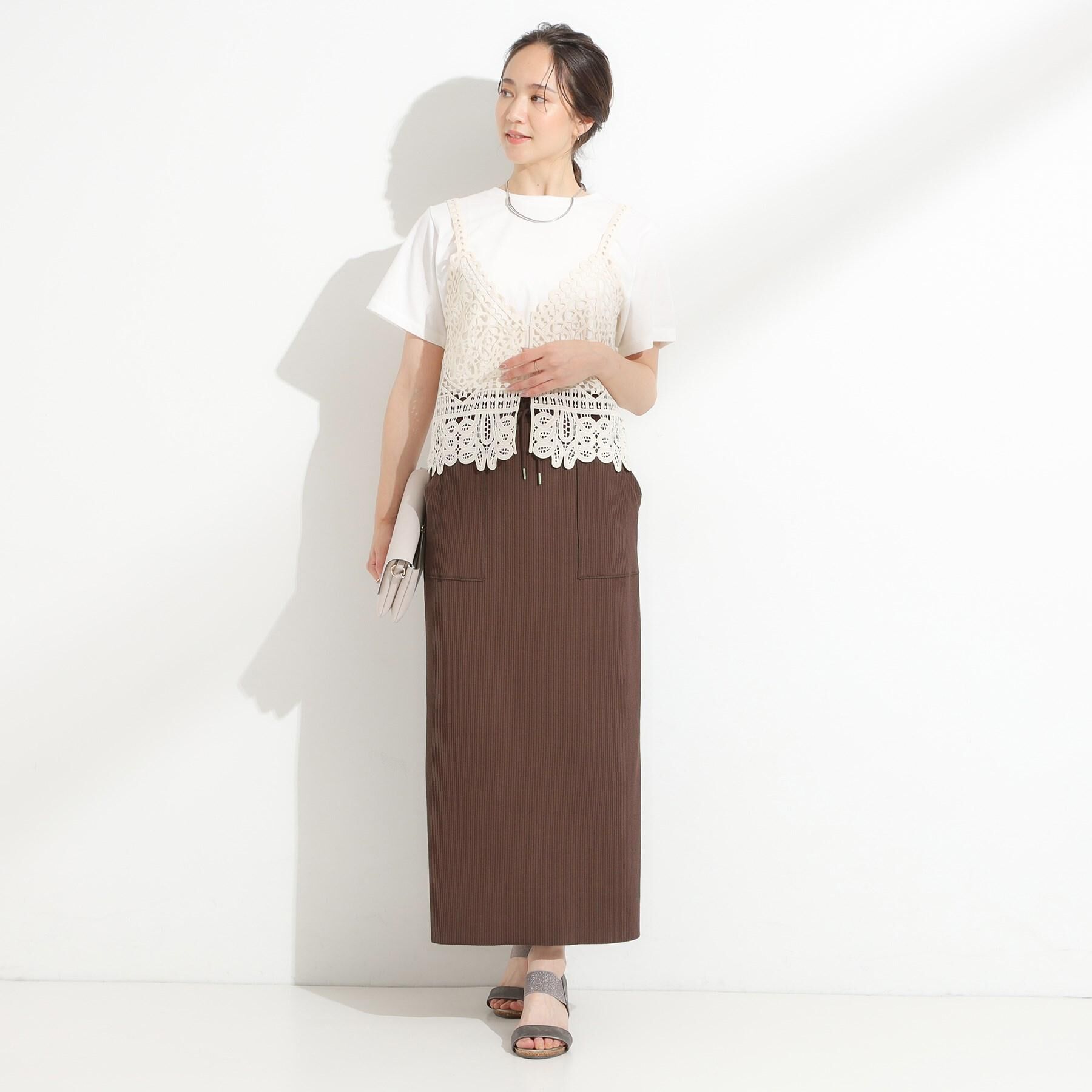 SHOO･LA･RUE「【2点セット/ひんやり】レースビスチェ＋Tシャツ」|その他|