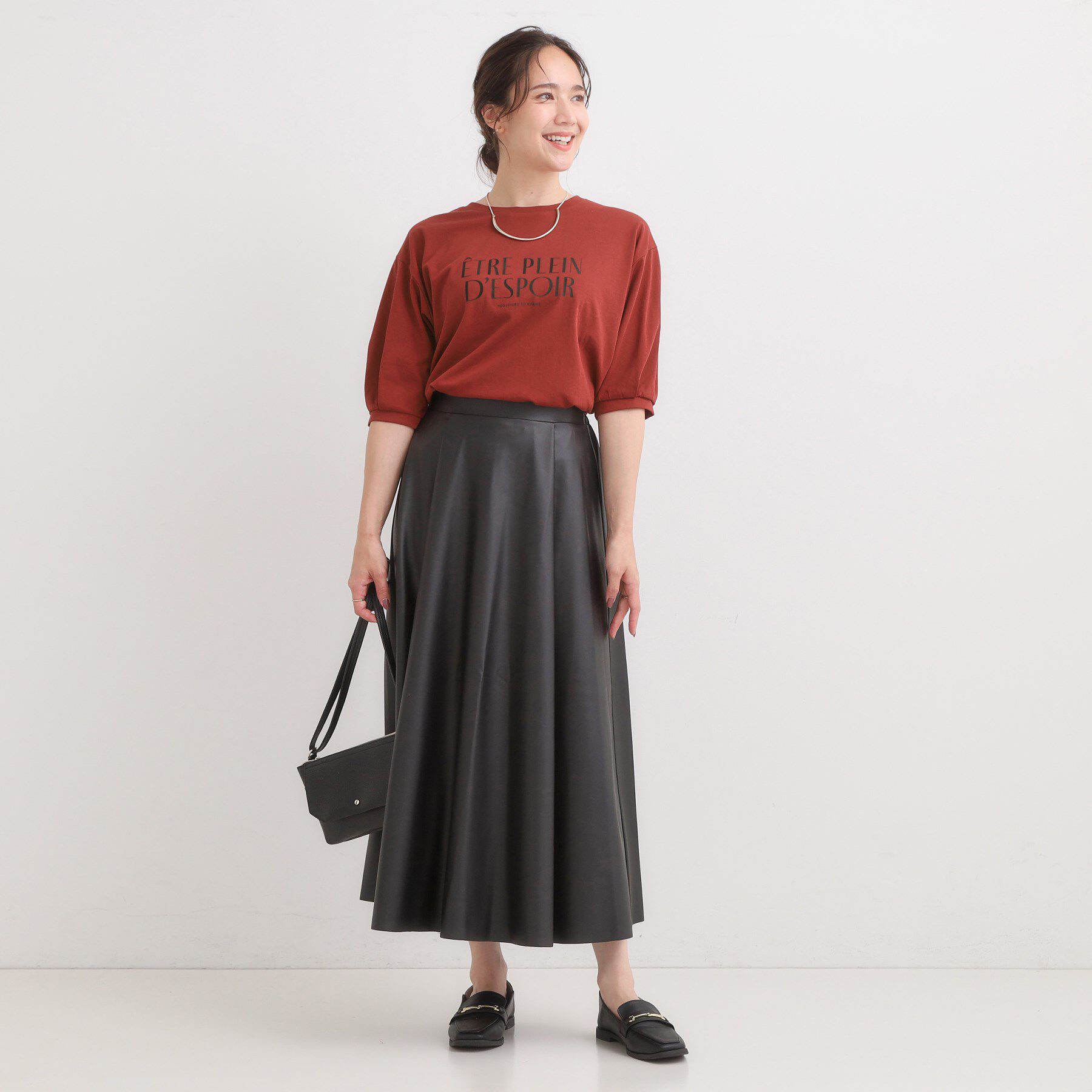 SHOO･LA･RUE「【ひんやり/S-LL】大人の五分袖プリントTシャツ」|Tシャツ・カットソー|