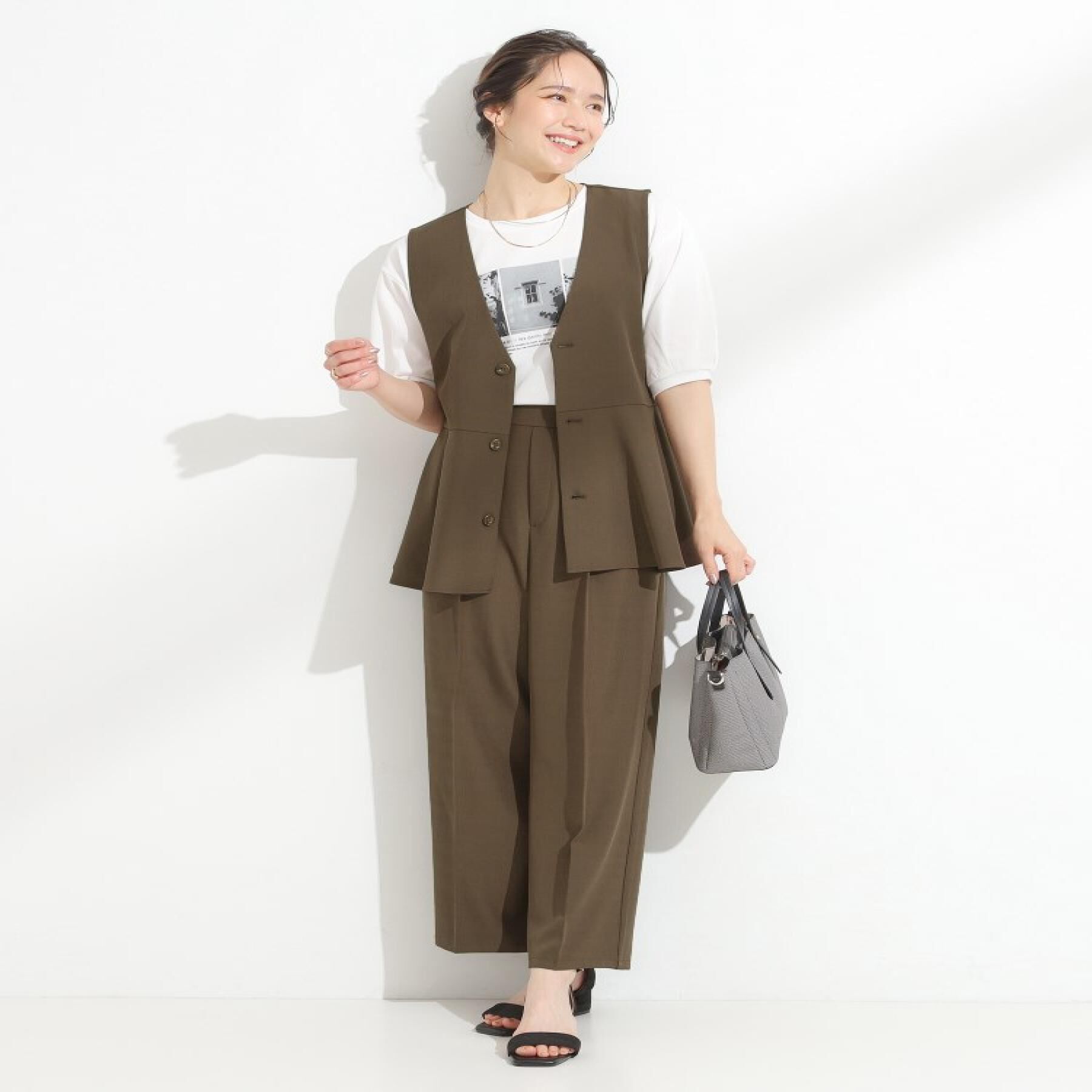 SHOO･LA･RUE「【ひんやり/S-LL】大人の五分袖プリントTシャツ」|Tシャツ・カットソー|