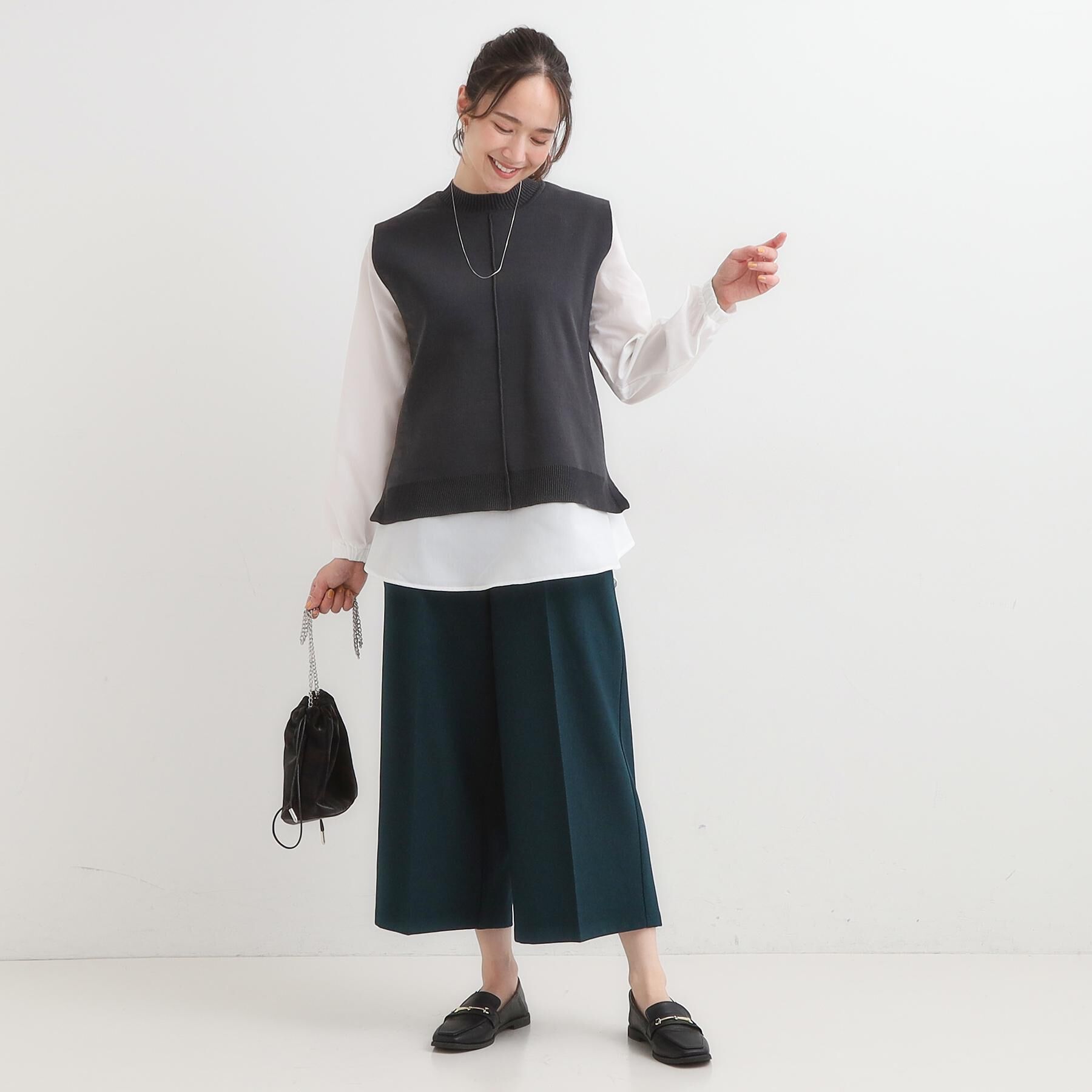 SHOO･LA･RUE「【着丈選べる】大人のきれいめスタイルに ウールフィール ワイドパンツ」|その他|