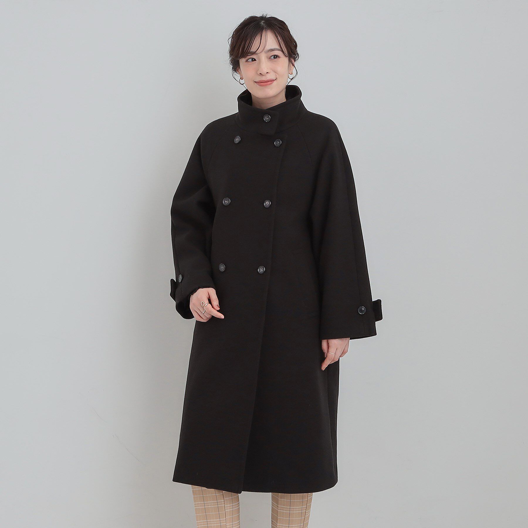 SHOO･LA･RUE「【S-LL】大人のきれいめスタイルに ウール調スタンドロングコート」|その他|