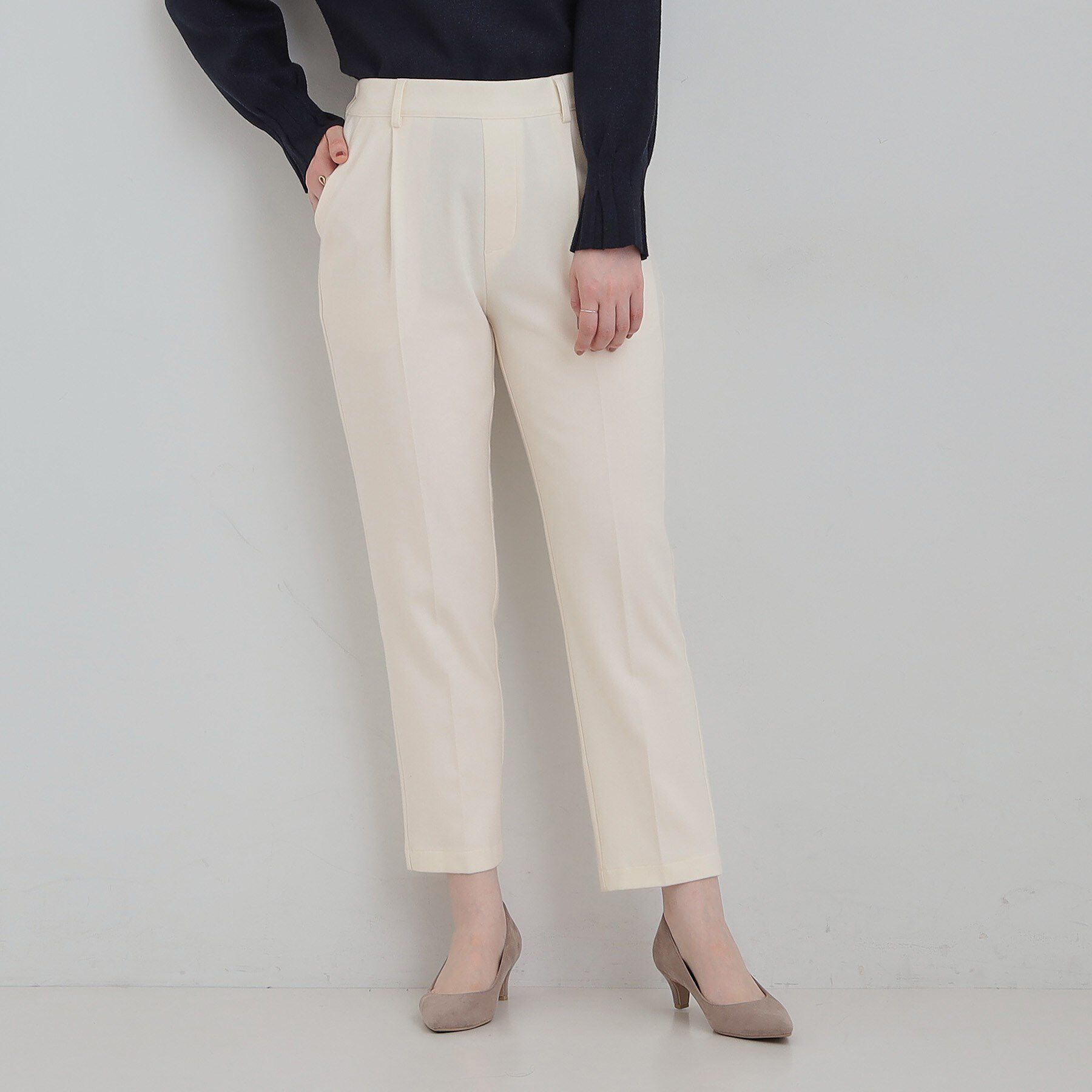 SHOO･LA･RUE「【洗濯機可/S-LL】美脚見え あったか裏起毛 テーパードパンツ」|その他|