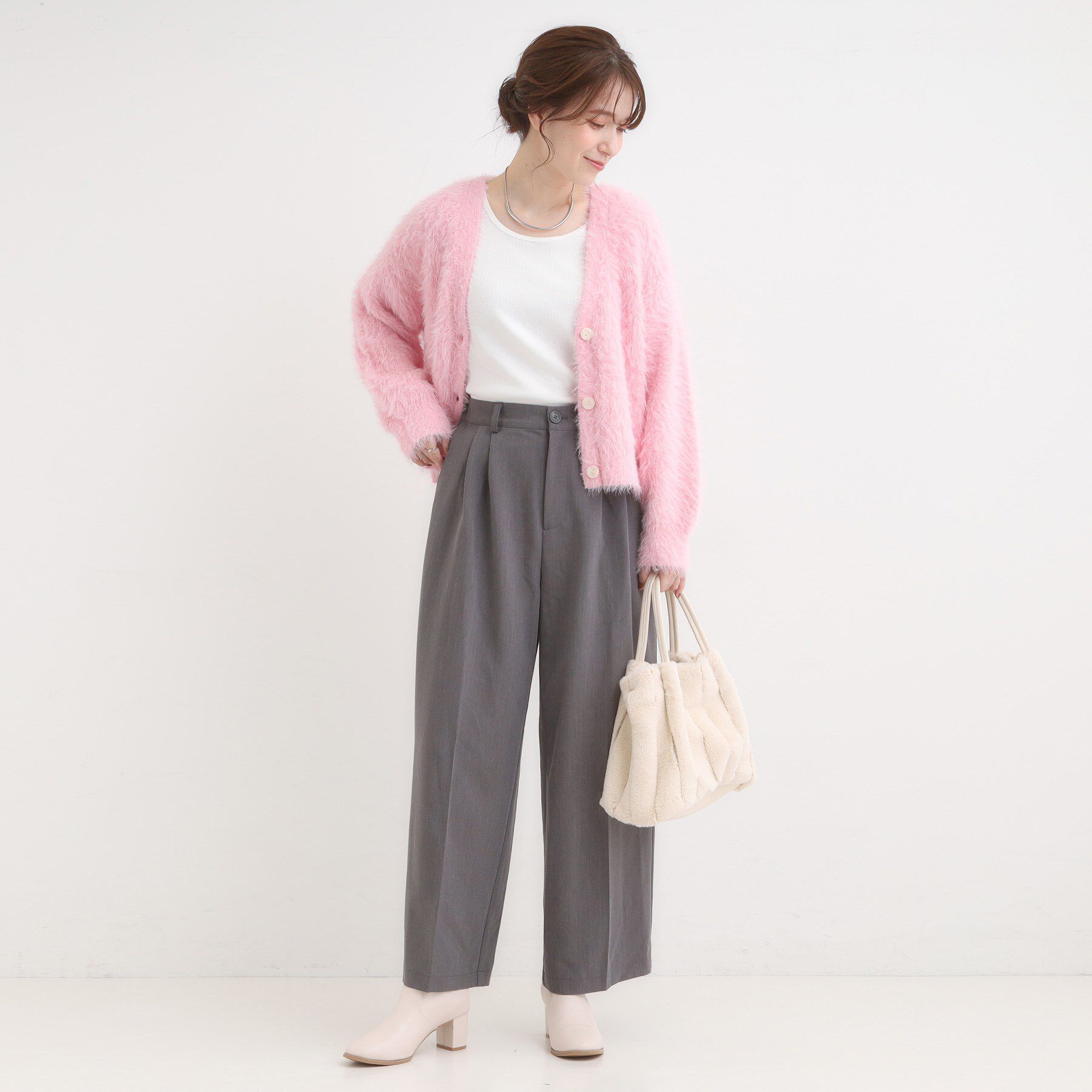 SHOO･LA･RUE「フェザーVネックカーディガン」|カーディガン|