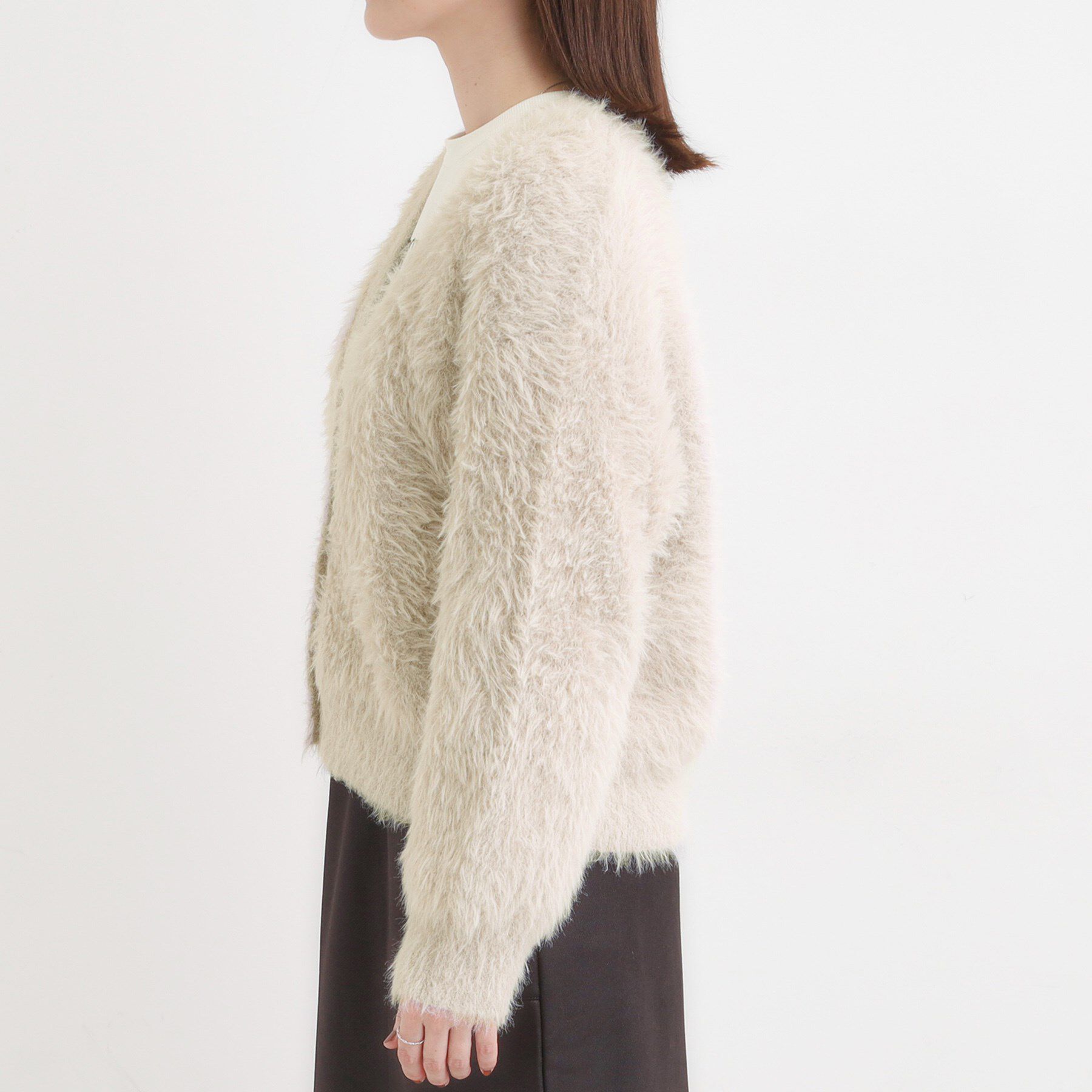 SHOO･LA･RUE「フェザーVネックカーディガン」|カーディガン|