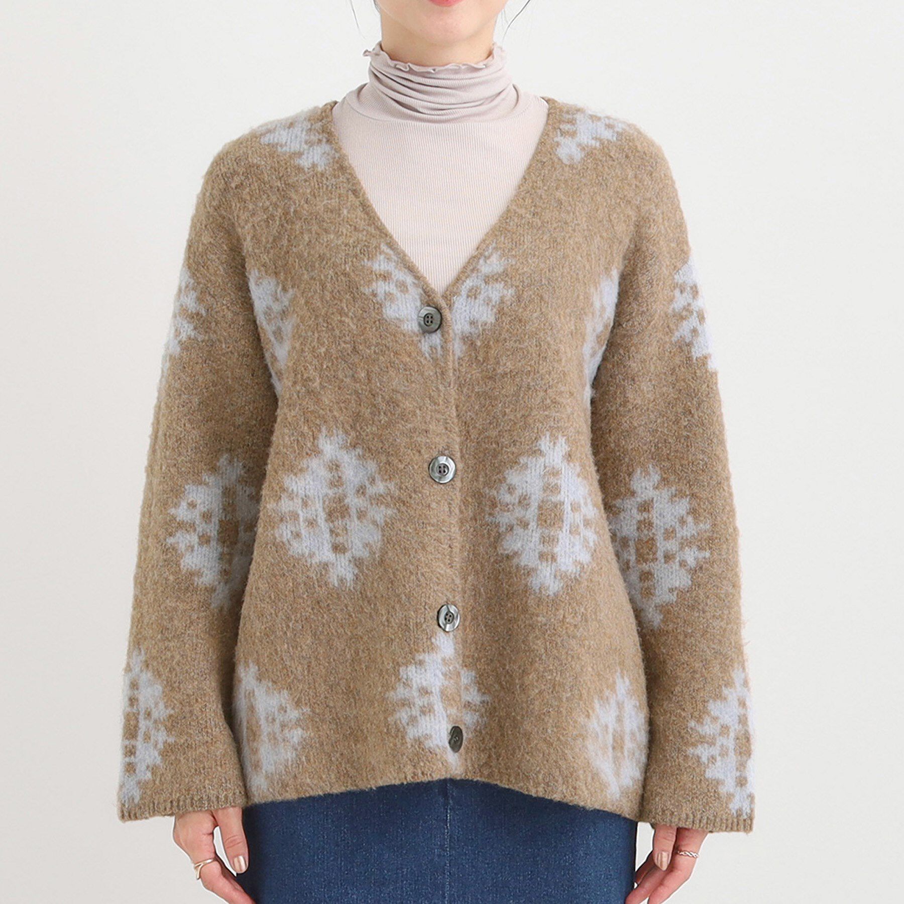 SHOO･LA･RUE「羽織るだけでスタイリングの主役に 起毛柄カーディガン」|カーディガン|