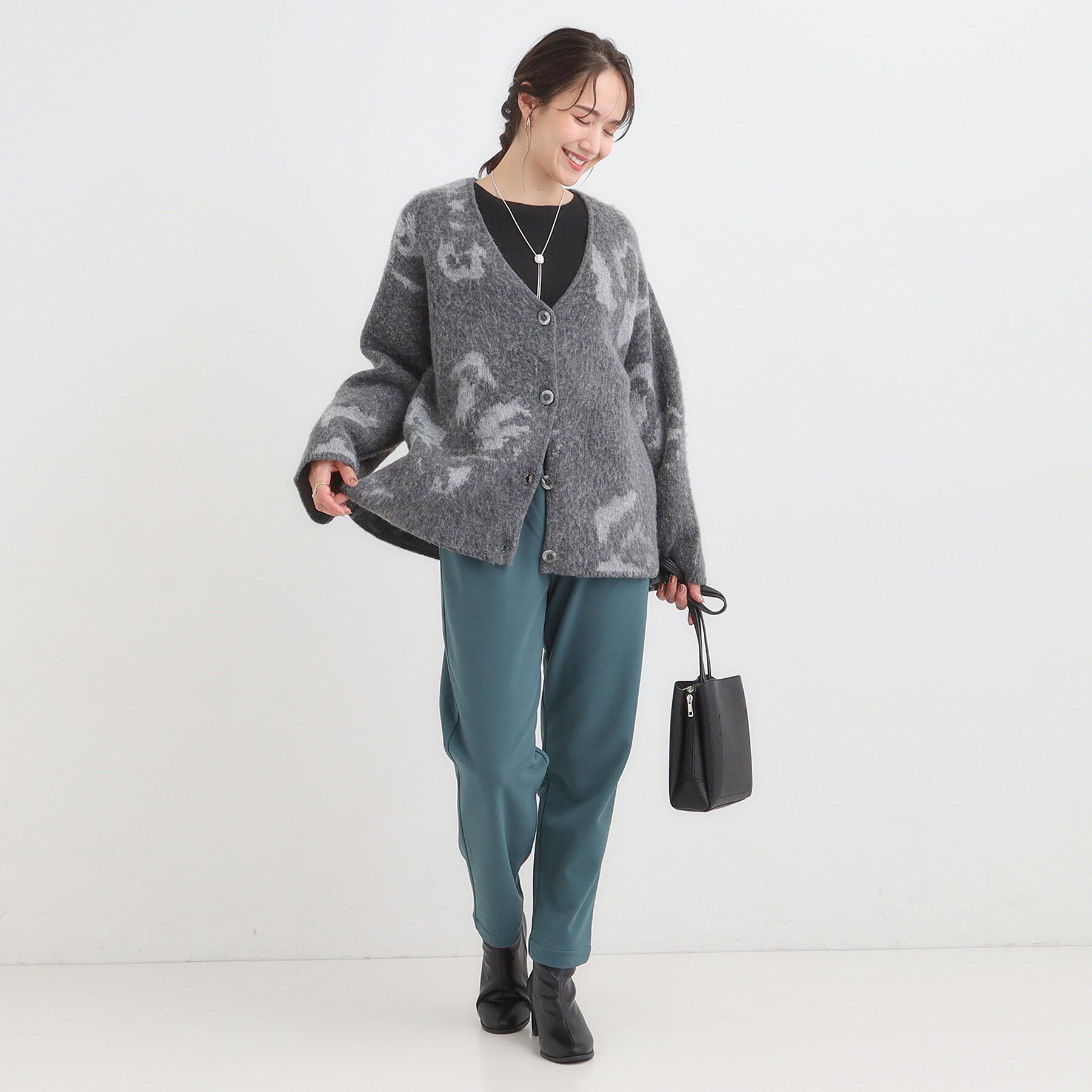 SHOO･LA･RUE「羽織るだけでスタイリングの主役に 起毛柄カーディガン」|カーディガン|