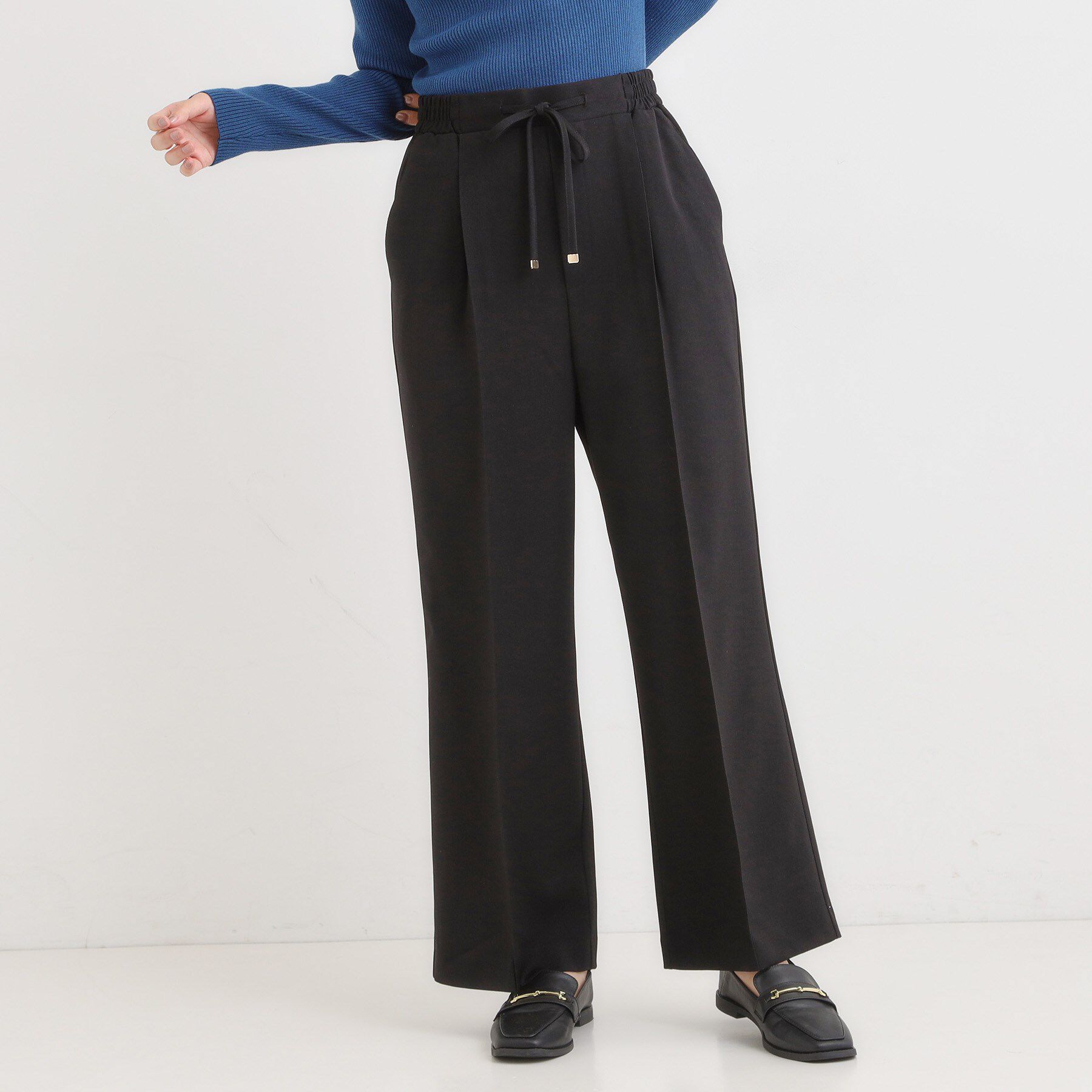 SHOO･LA･RUE「【洗濯機可/S-LL】上品シルエットで美しい イージーワイドパンツ」|その他|