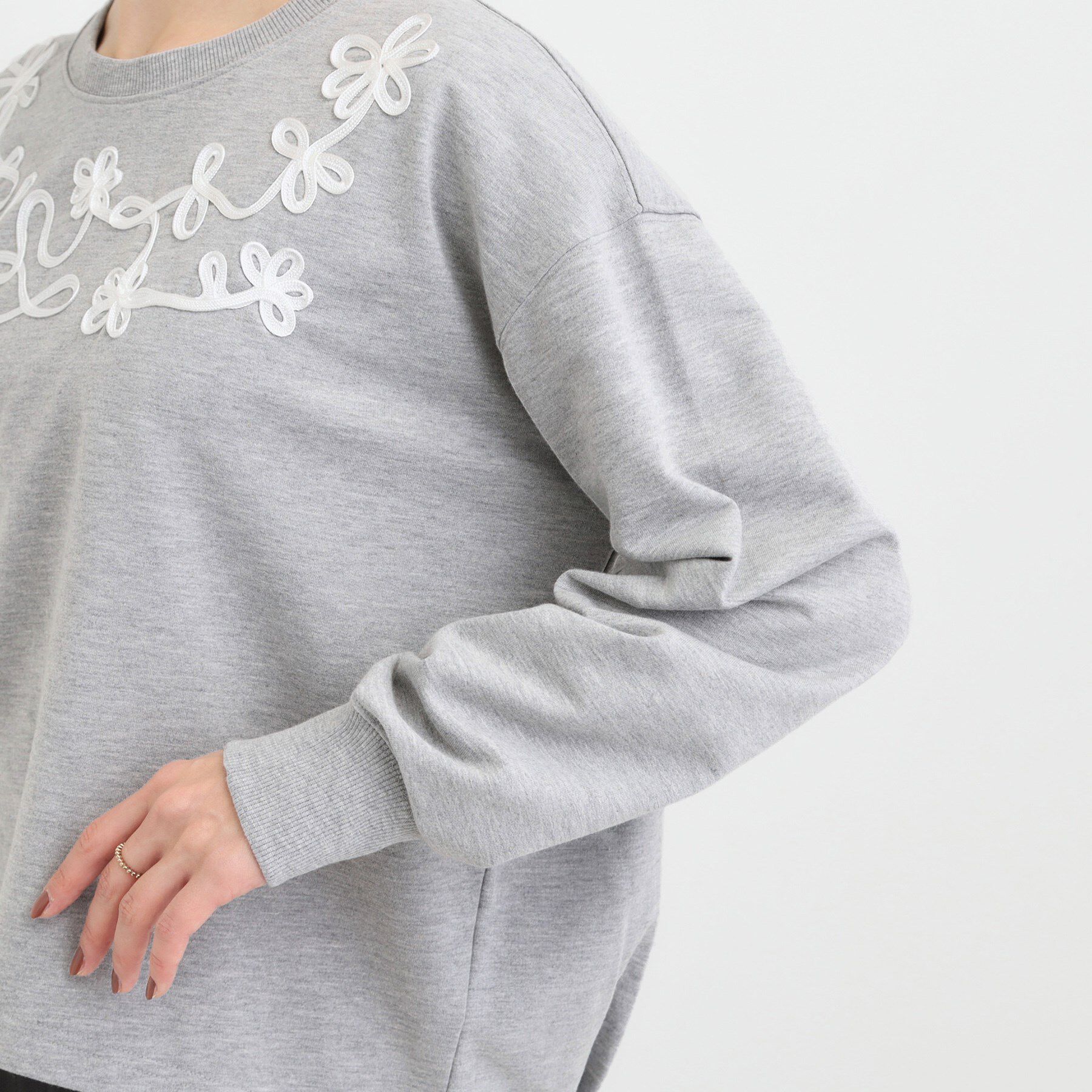 SHOO･LA･RUE「コード刺繍ミニ裏毛トップス」|Tシャツ・カットソー|