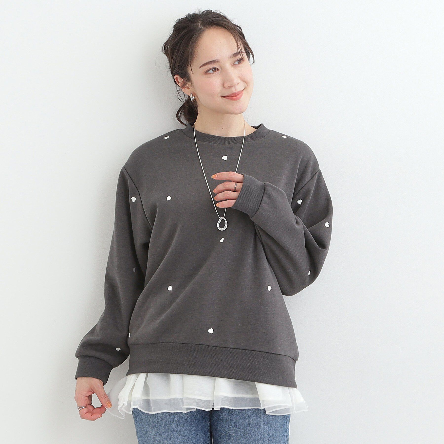 SHOO･LA･RUE「【洗濯機可】小さ目刺繍で大人見え アソート裏起毛スウェット」|パーカー|