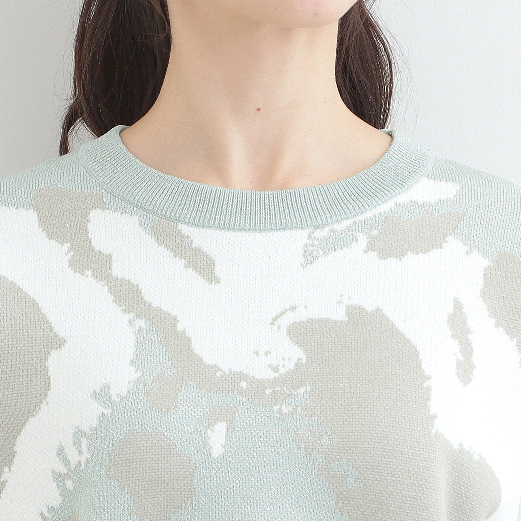 SHOO･LA･RUE「【洗濯機可/S-LL】1枚で華やかに ラメ入りニュアンス柄ニット」|ニット・セーター|