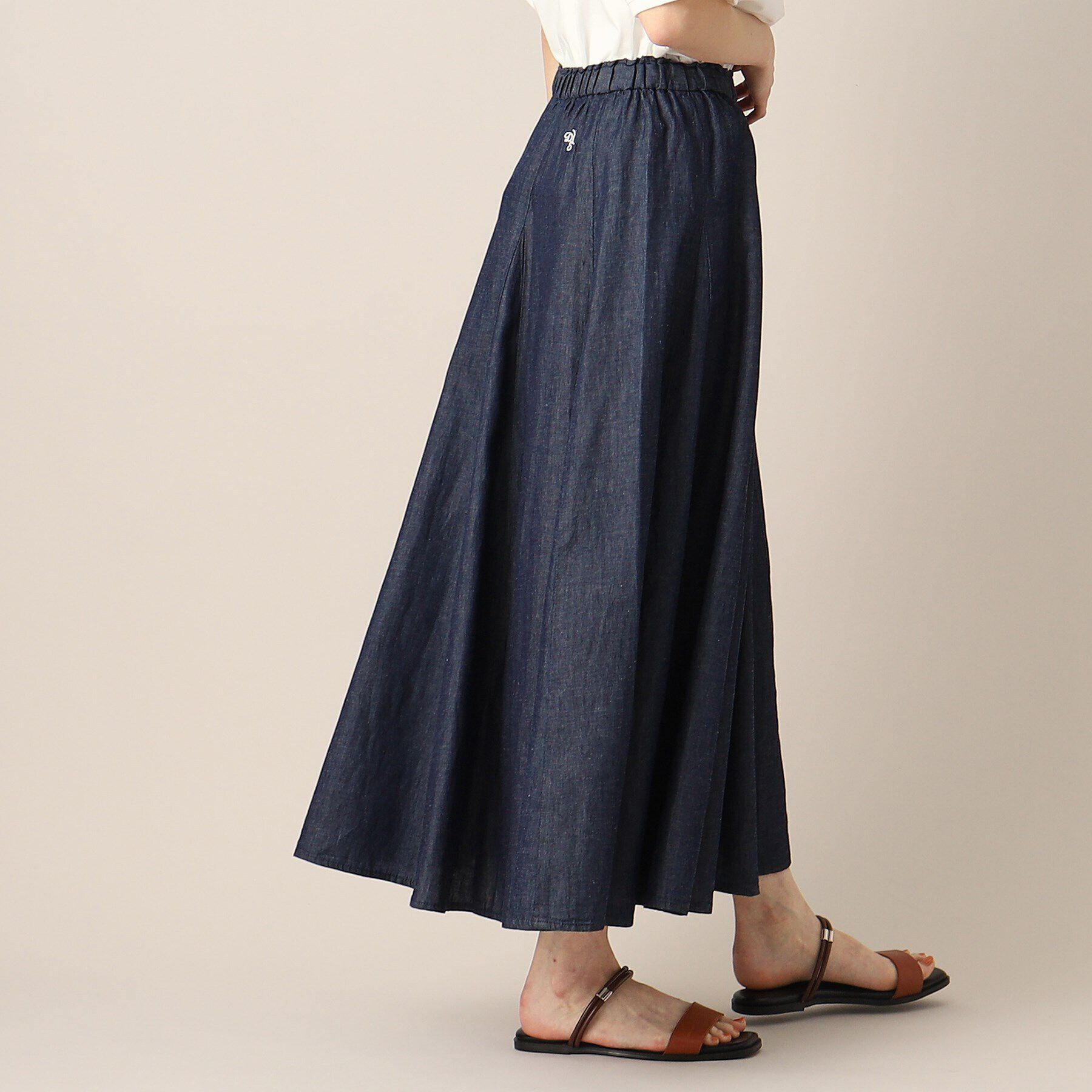 Dessin「【洗える】リネンブレンドデニム切替スカート（XS～L）」|スカート|