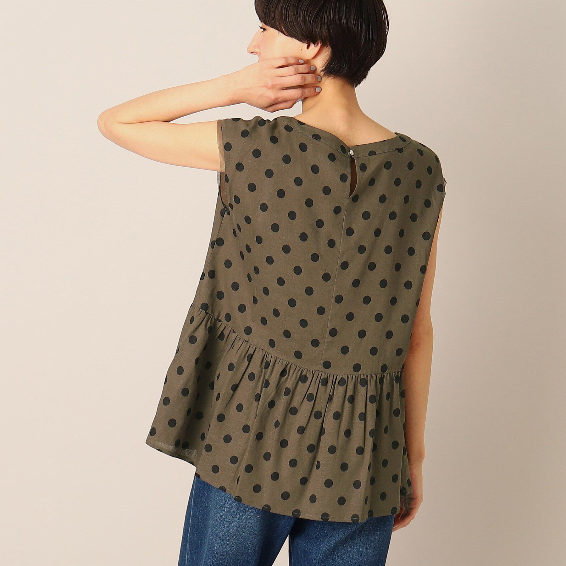 Dessin「【洗える】ドットペプラムブラウス（S～L）」|シャツ・ブラウス|