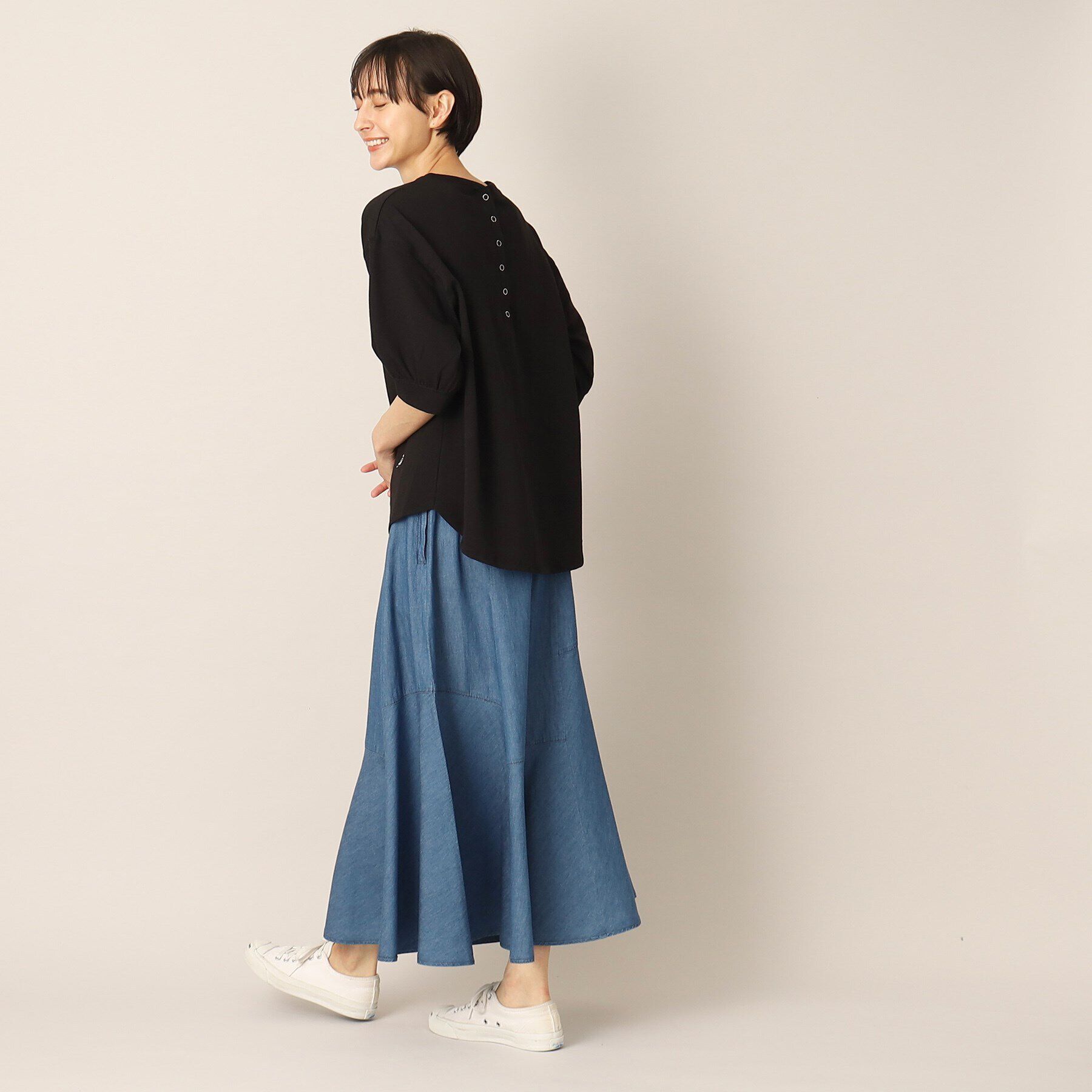 Dessin「綿麻デニム切替スカート」|スカート|