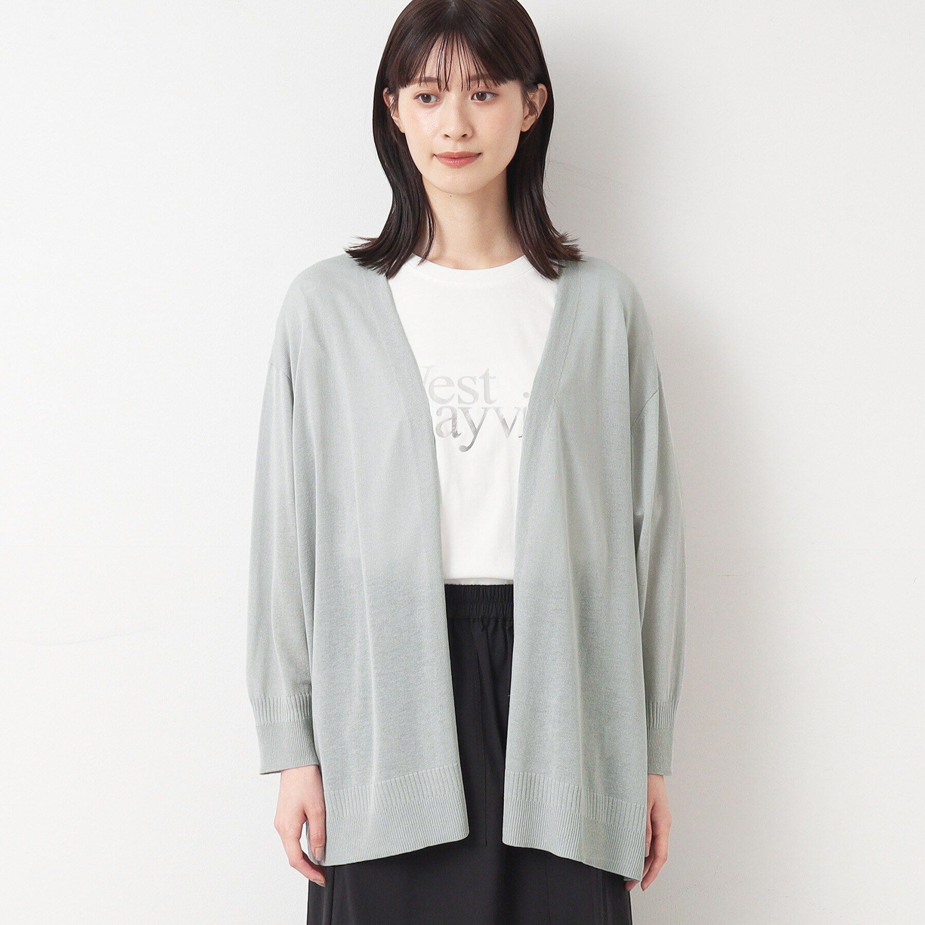 Dessin「【洗える】ボタンレスカーディガン」|カーディガン|