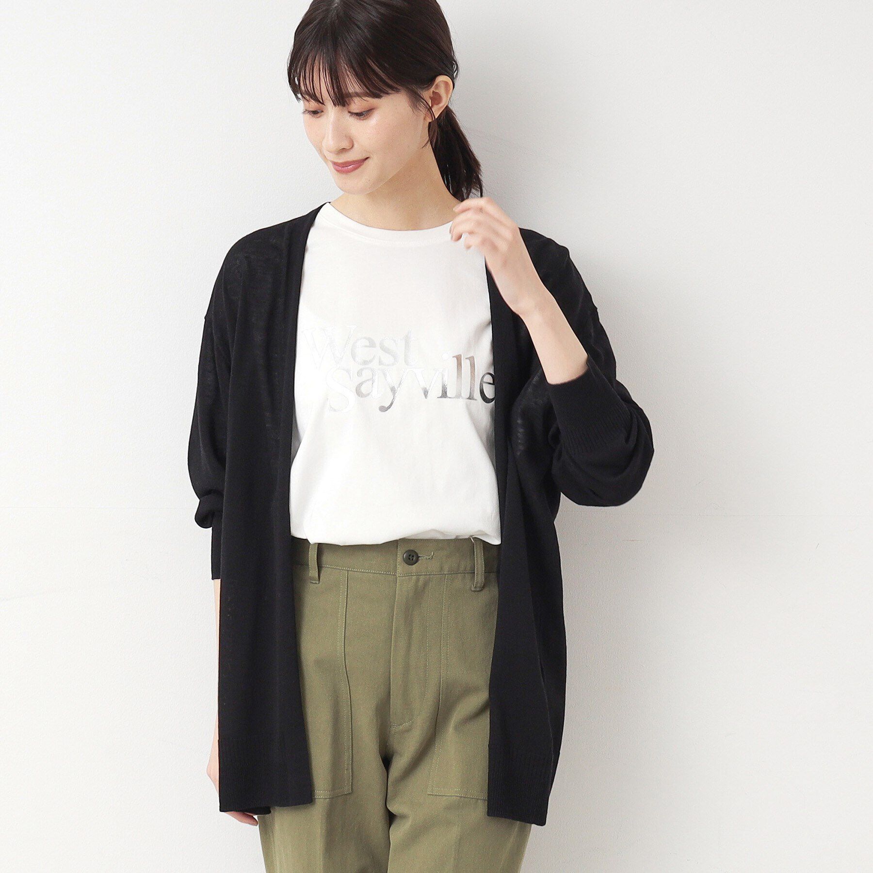 Dessin「【洗える】ボタンレスカーディガン」|カーディガン|