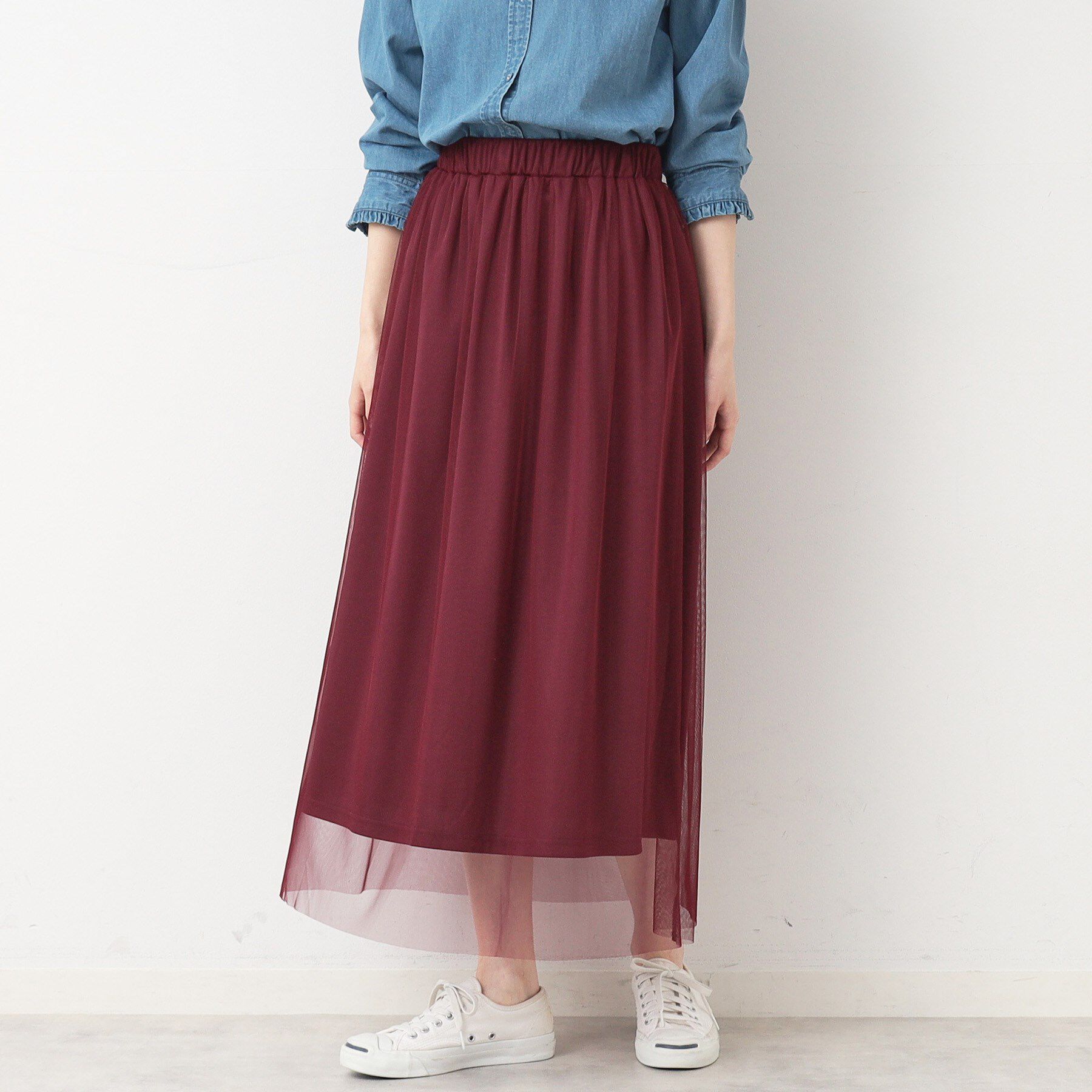 Dessin「【ウエストゴム・洗える】チュールスカート」|スカート|