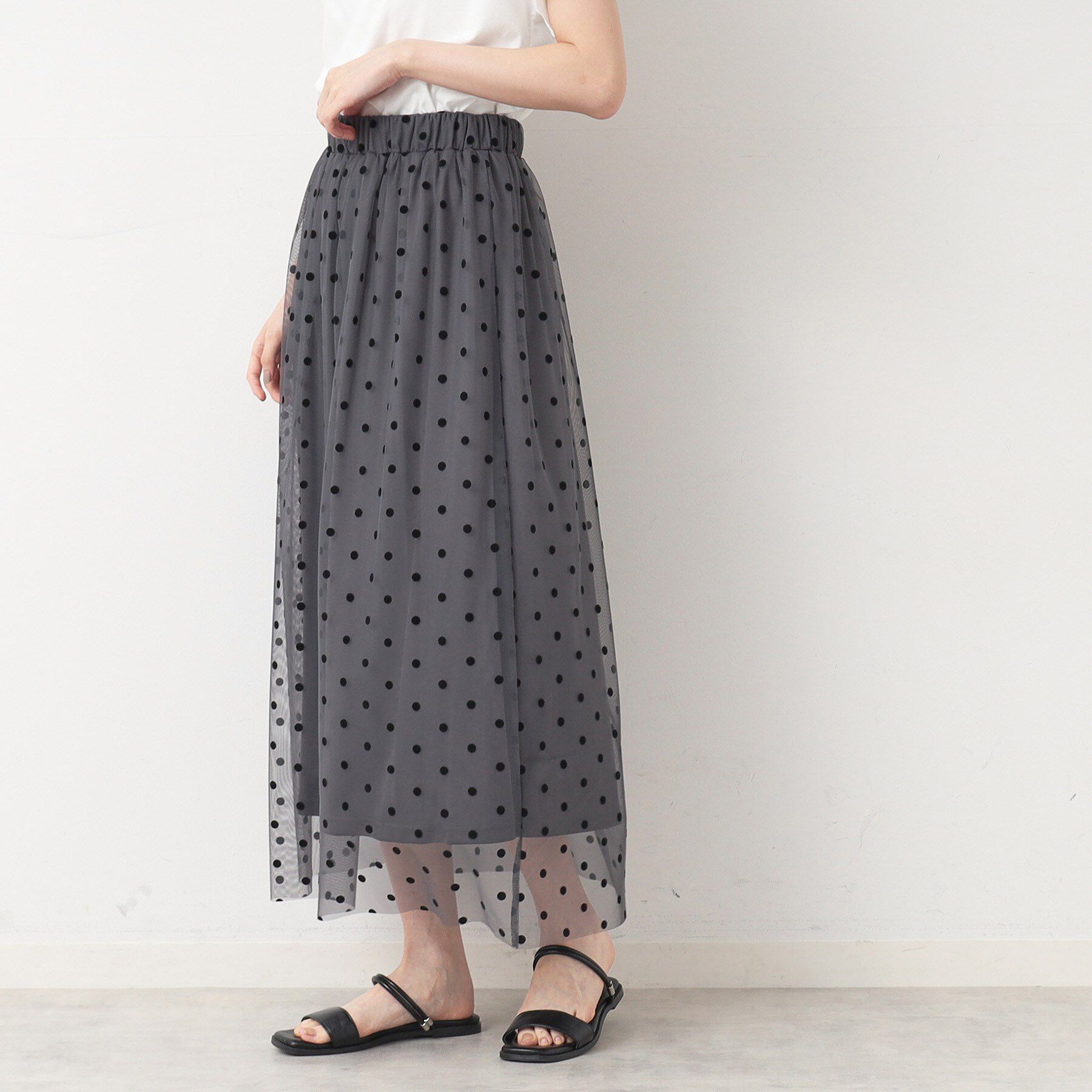 Dessin「【ウエストゴム・洗える】チュールスカート」|スカート|