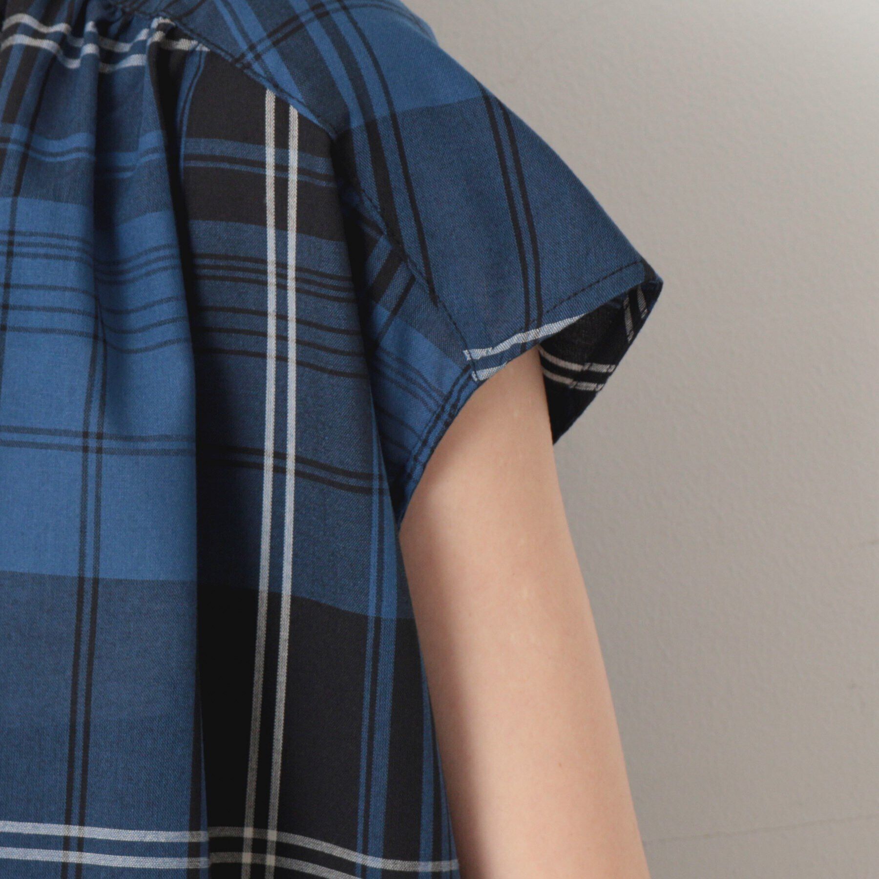 Dessin「【洗える】チェック柄フレンチスリーブワンピース」|ワンピース|