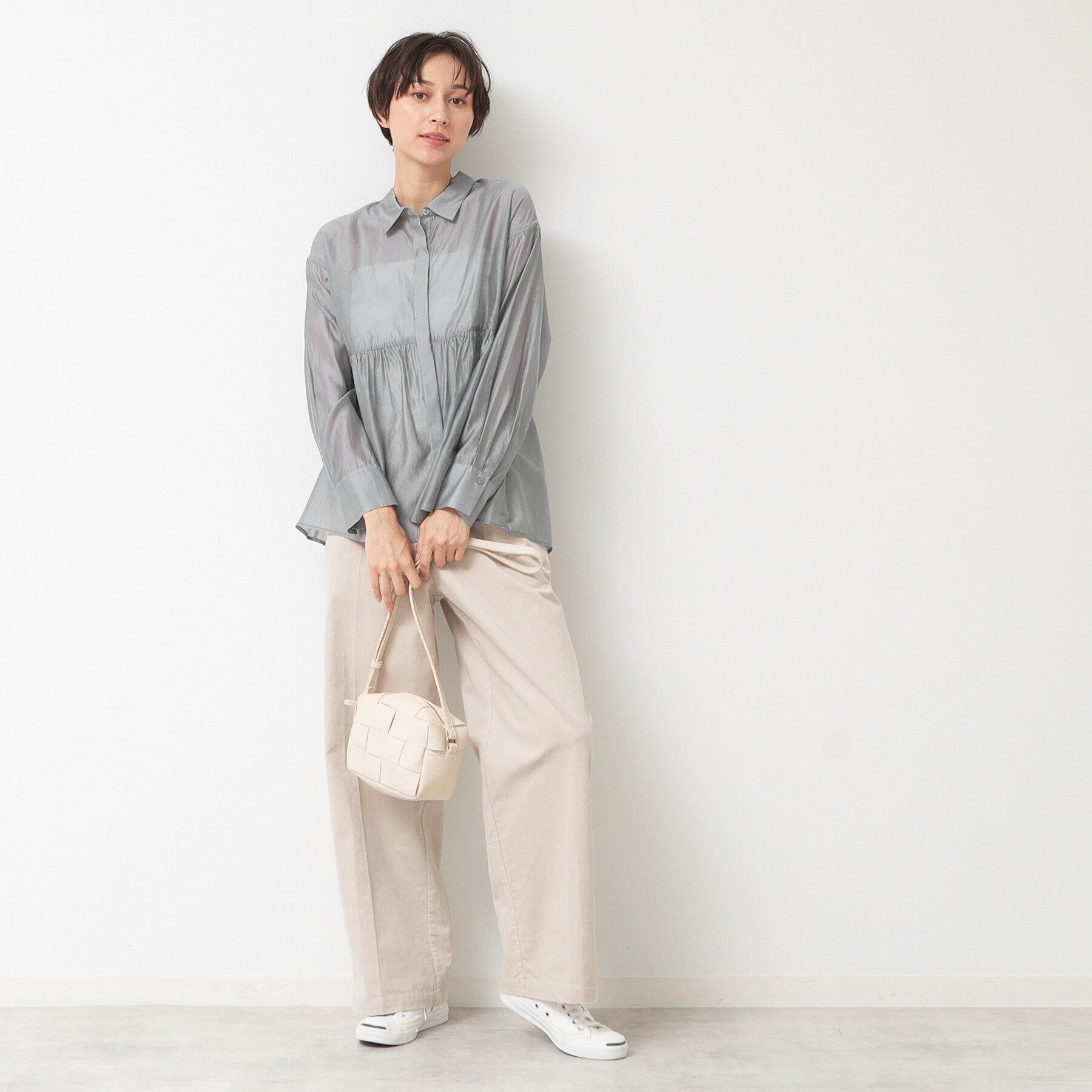 Dessin「【洗える】シアーペプラムシャツ（S～L）」|シャツ・ブラウス|