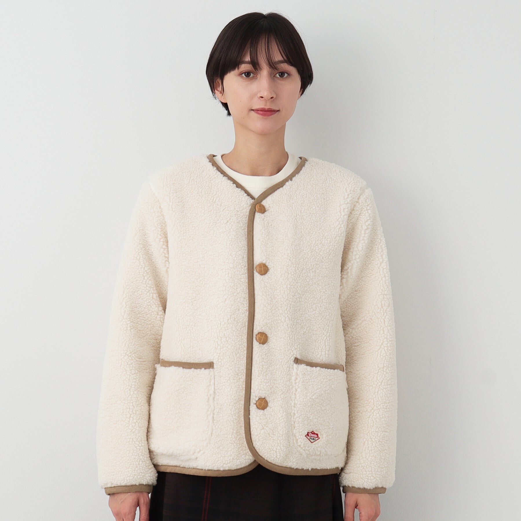 Dessin「【ユニセックス】ボタン付きボアジャケット」|ノーカラージャケット|