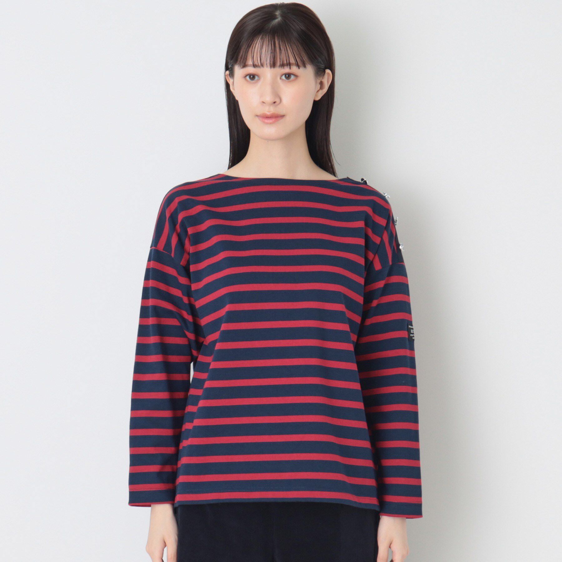 Dessin「肩ボタン付ボーダーカットソー」|Tシャツ・カットソー|