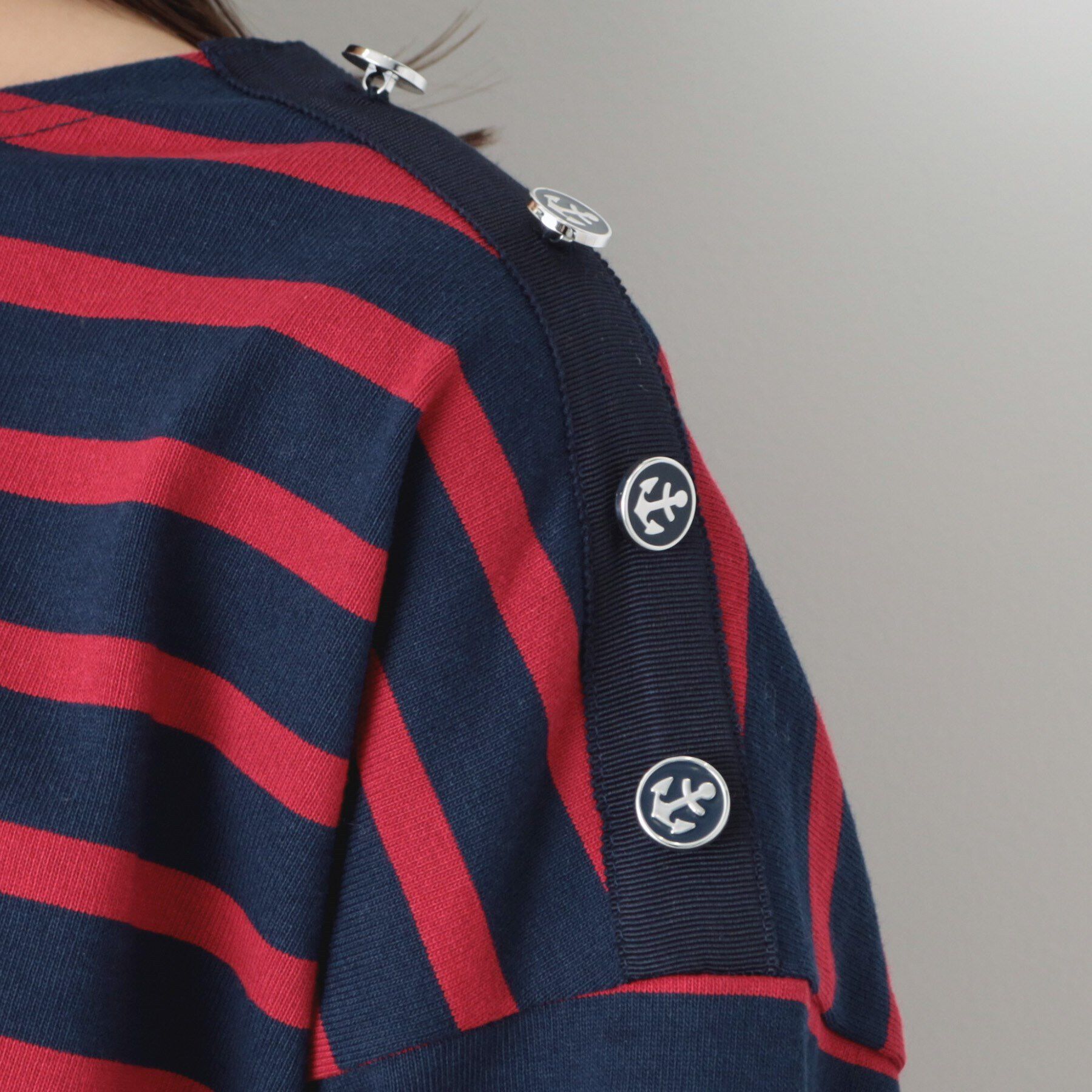 Dessin「肩ボタン付ボーダーカットソー」|Tシャツ・カットソー|