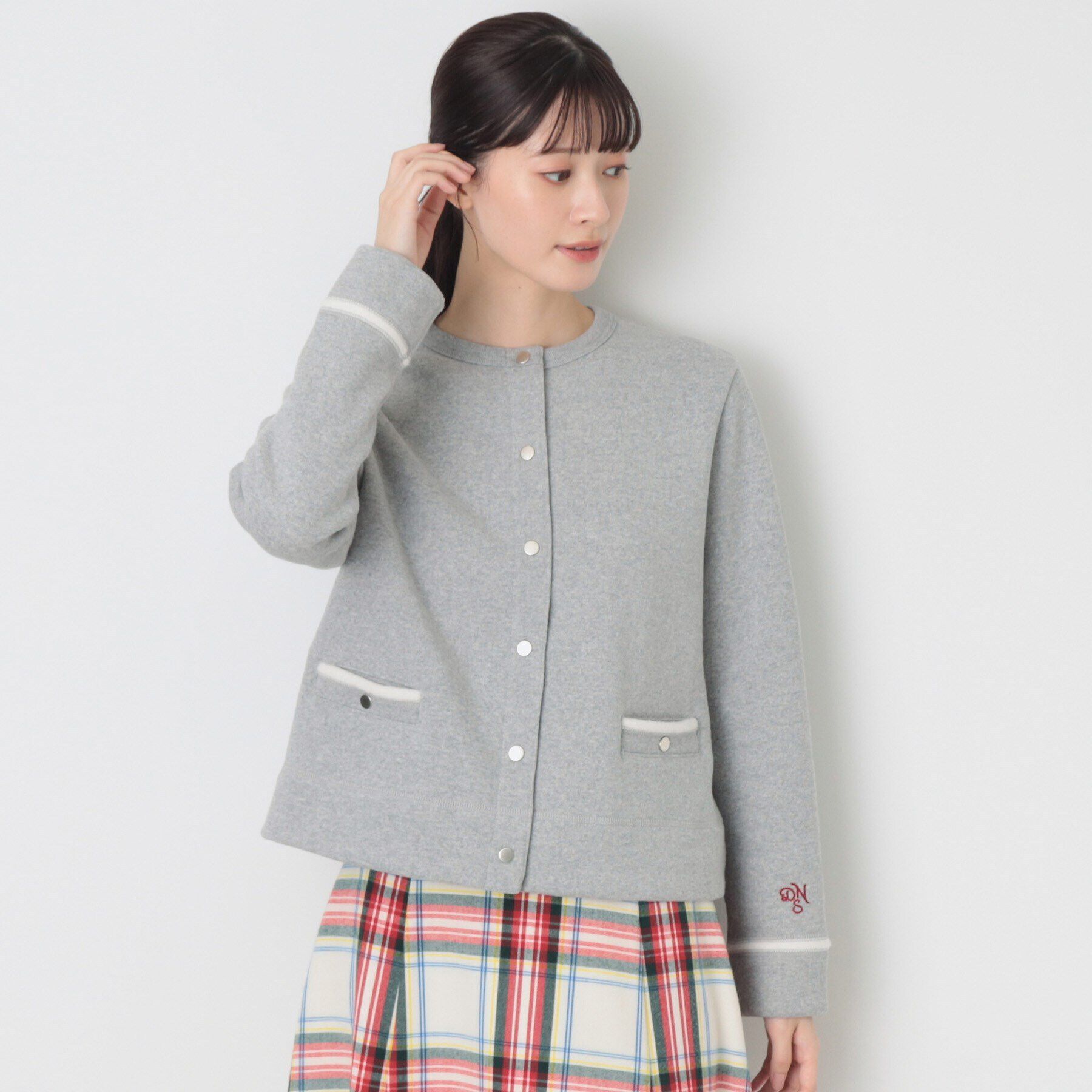 Dessin「【洗える】吊り裏毛クルーネックカーディガン」|カーディガン|