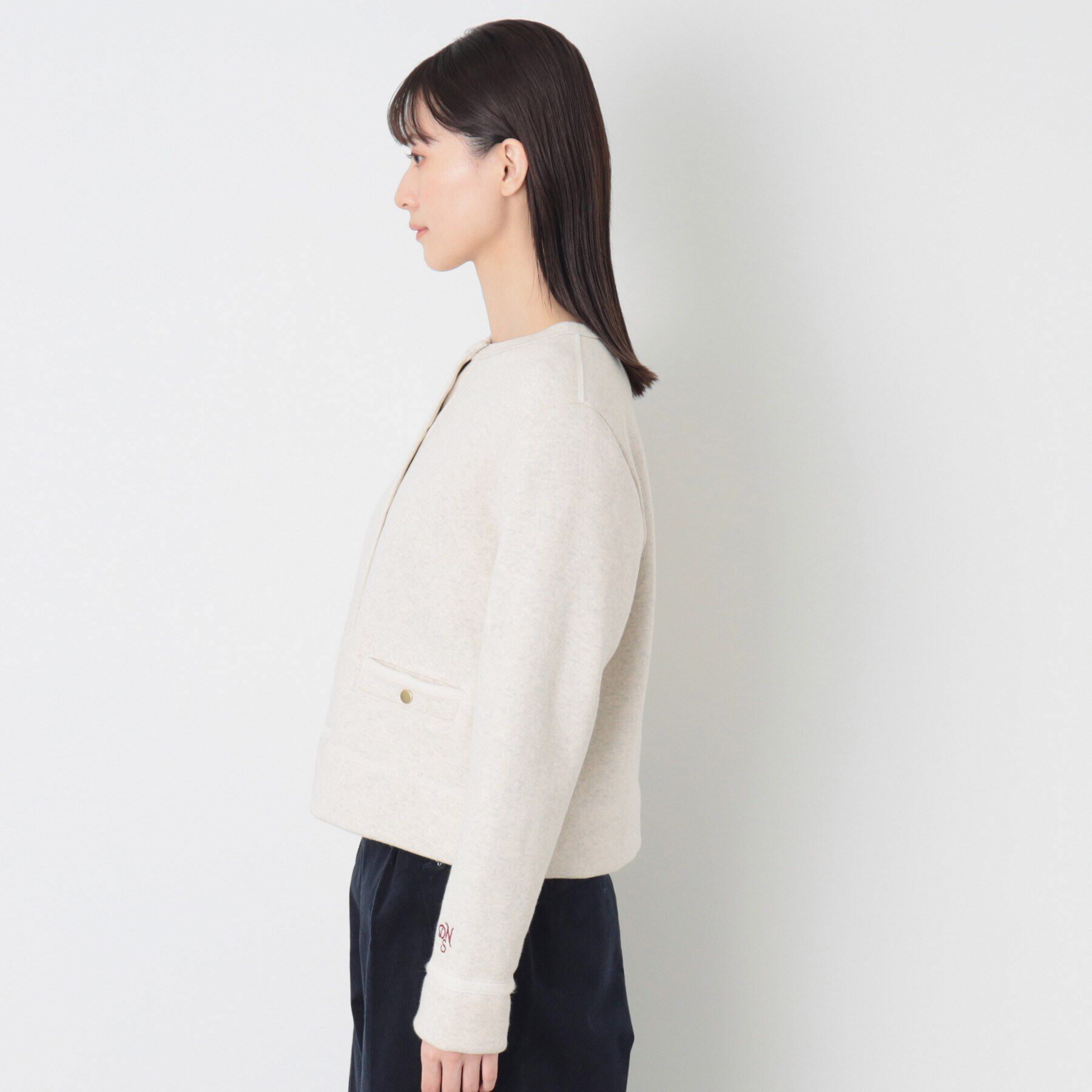 Dessin「【洗える】吊り裏毛クルーネックカーディガン」|カーディガン|