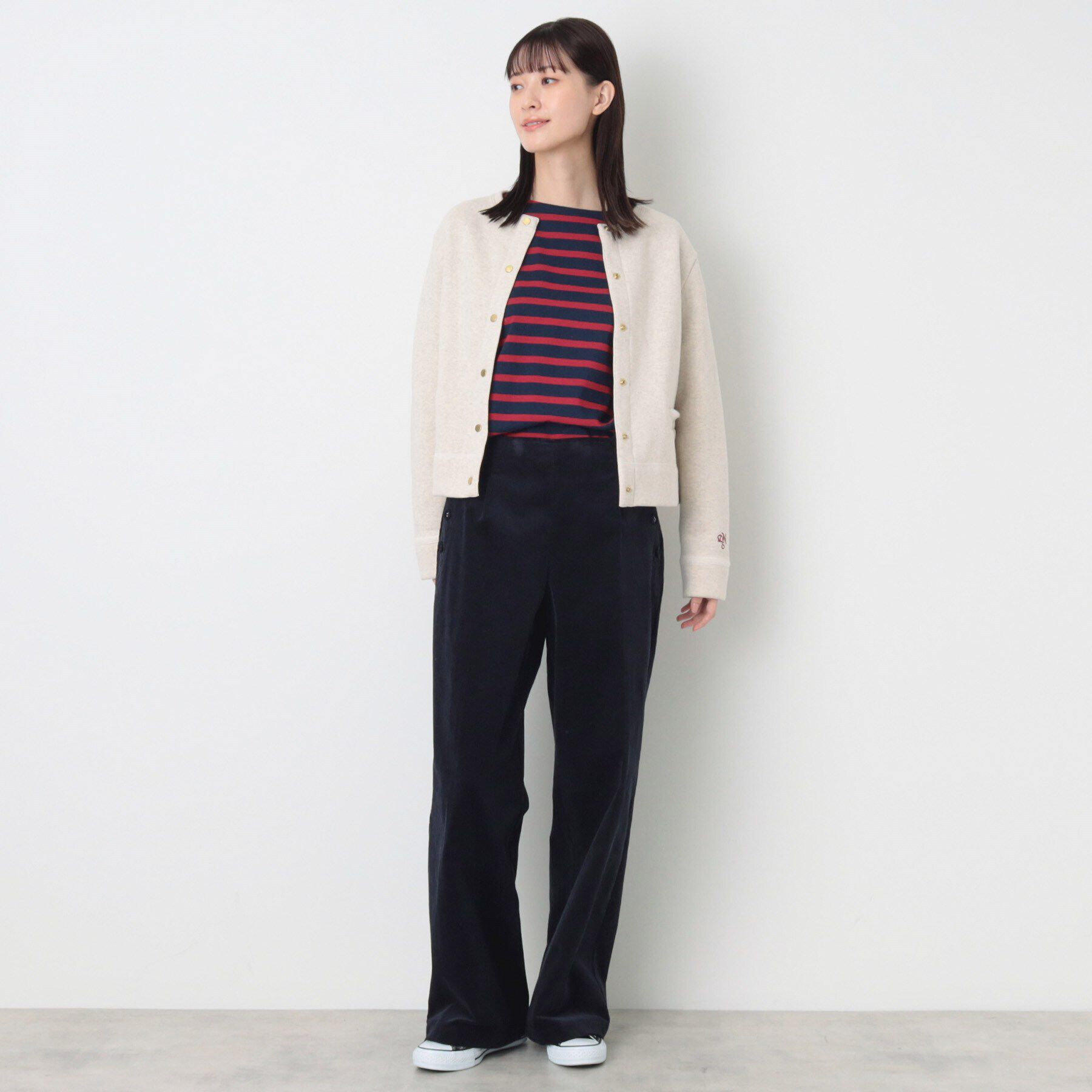 Dessin「【洗える】吊り裏毛クルーネックカーディガン」|カーディガン|